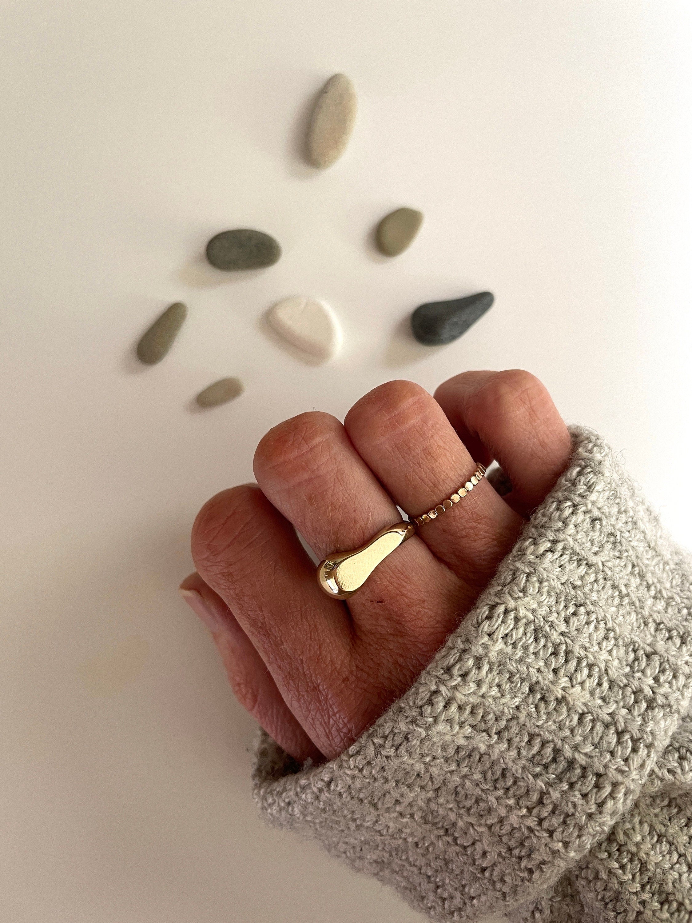 Willas MINIMALIST statement SIGNET RING/ adjustable boho ring/ cocktail ring/ gold statement ring/ chunky ring/ modern ring/ organic ring/