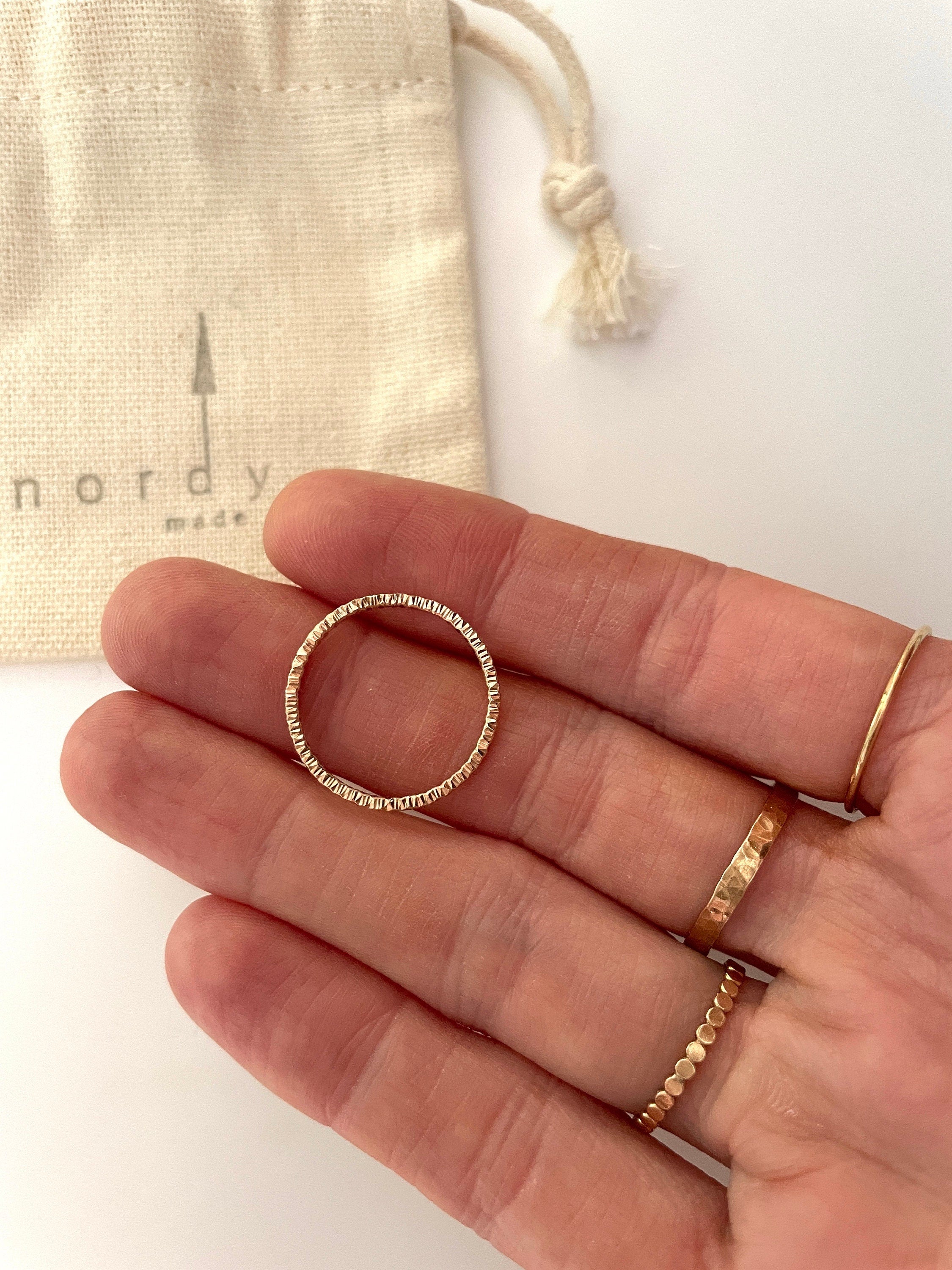 Lei full TEXTURED STACKING RING/14k gold filled ring/ boho ring/ sparkle ring/ dainty gold ring/minimalist ring