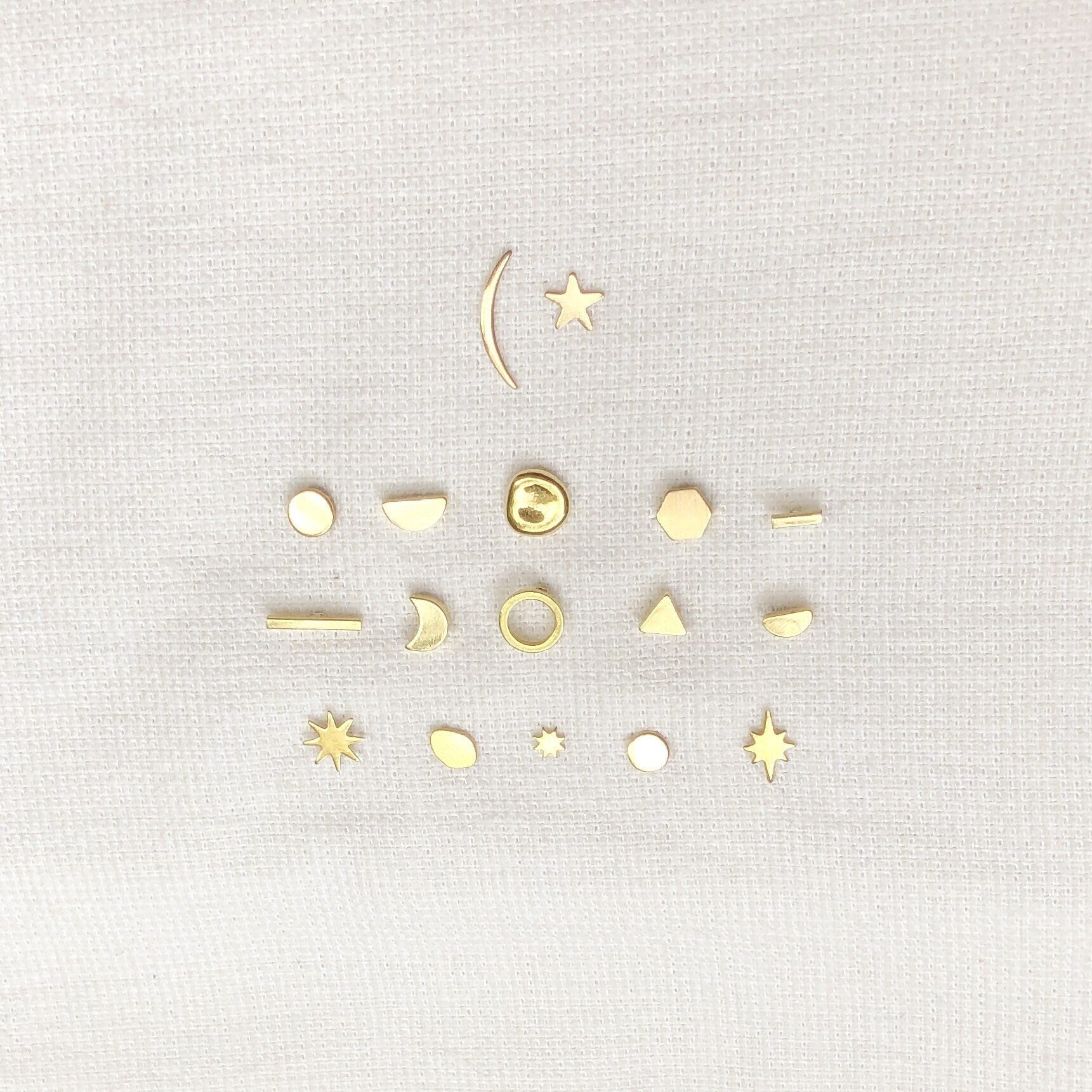 14k GOLD fill STAR STUDS/ tiny sterling silver star earrings/ gold star earrings/ starburst earrings/ dainty studs/ minimalist studs