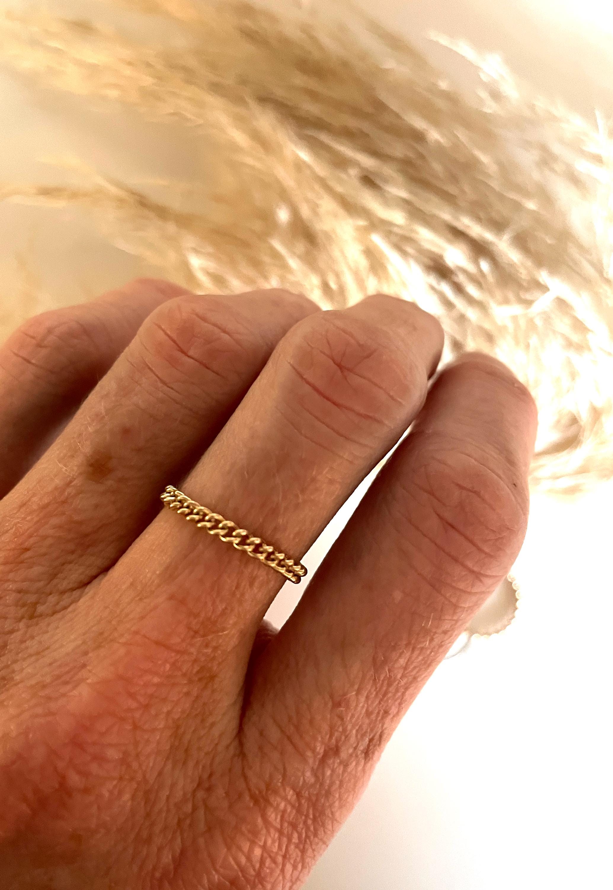 Reina 14k GOLD Fill curb CHAIN RING /14k gold filled ring/ gold stacking ring/ boho ring/ dainty stacking ring/ minimalist ring