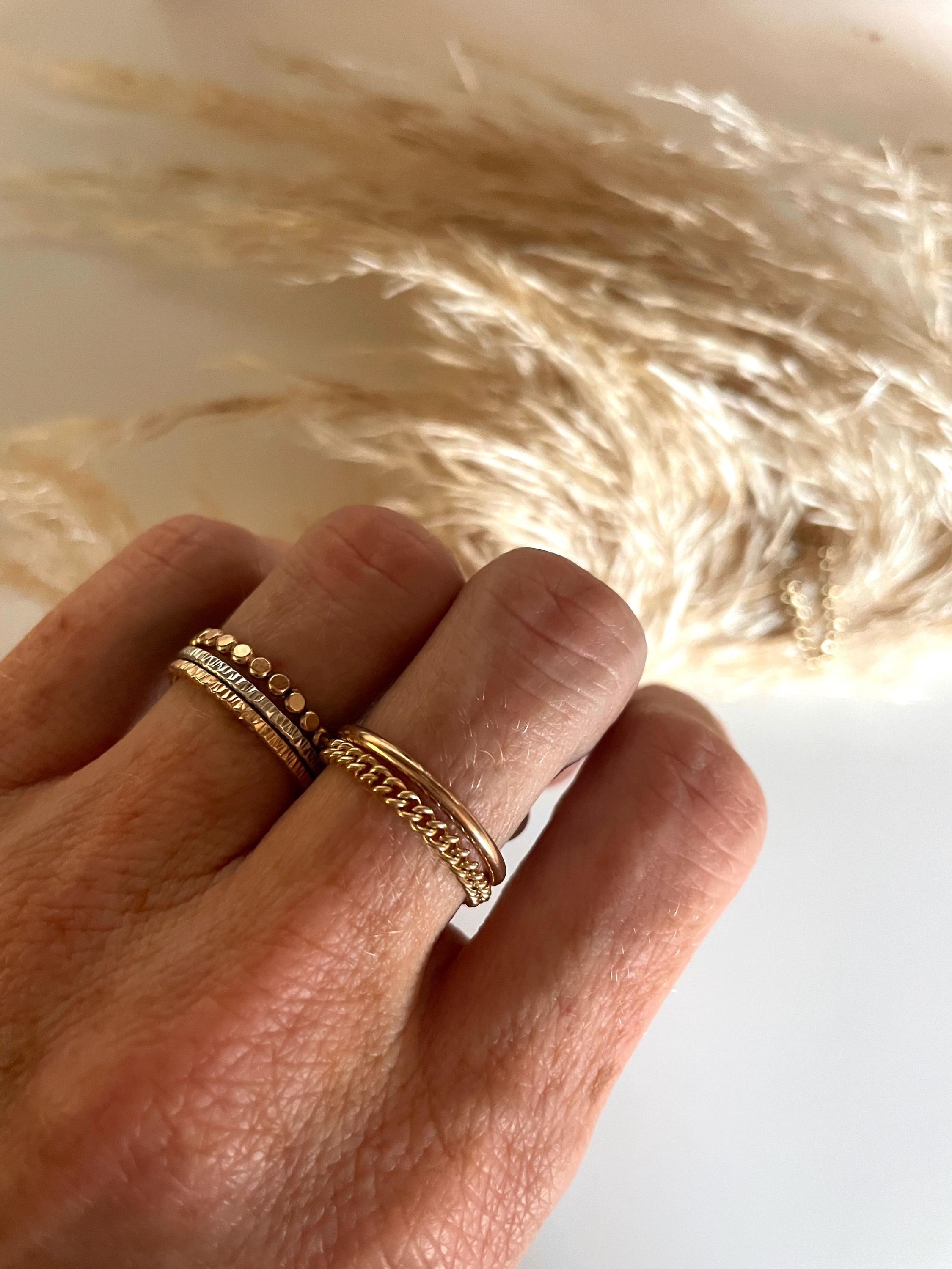 Reina 14k GOLD Fill curb CHAIN RING /14k gold filled ring/ gold stacking ring/ boho ring/ dainty stacking ring/ minimalist ring