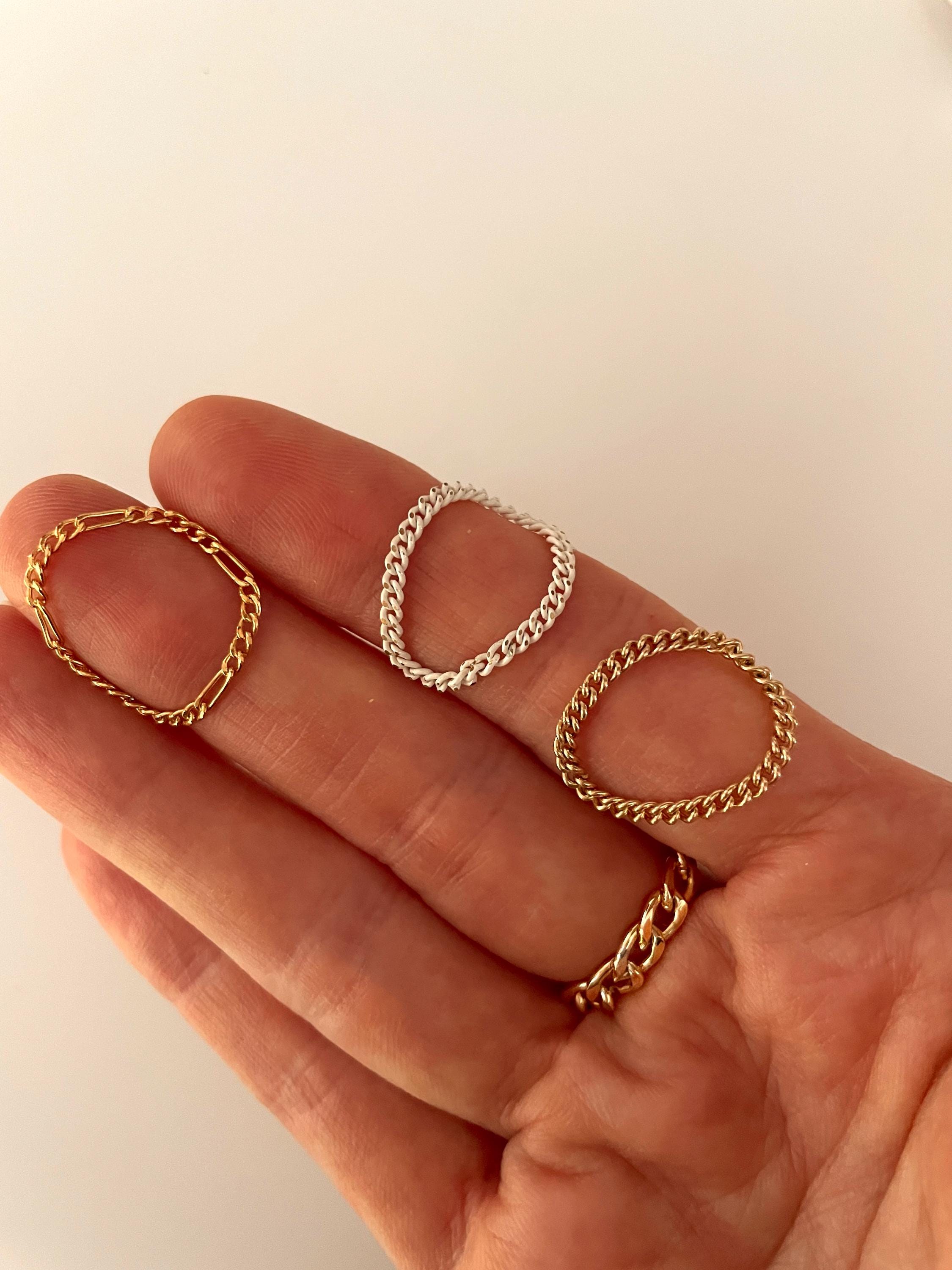 Ren 14k GOLD Fill chunky curb CHAIN RING /sterling silver chain ring/ gold fill stacking ring/ gold statement ring/ chunky stacking ring