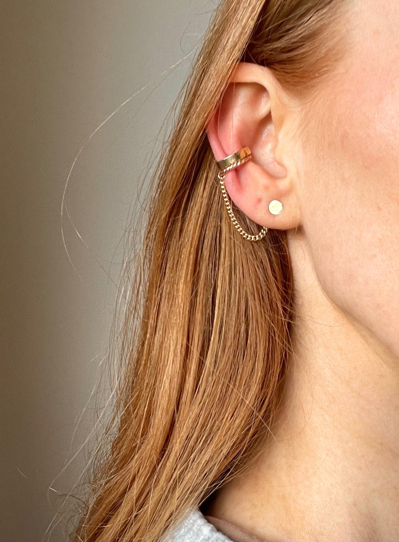 Kira 14k GOLD fill twist EAR CUFF /gold ear cuff/ minimalist ear cuff / gold filled earrings/ no piercing ear cuff/hypoallergenic earrings