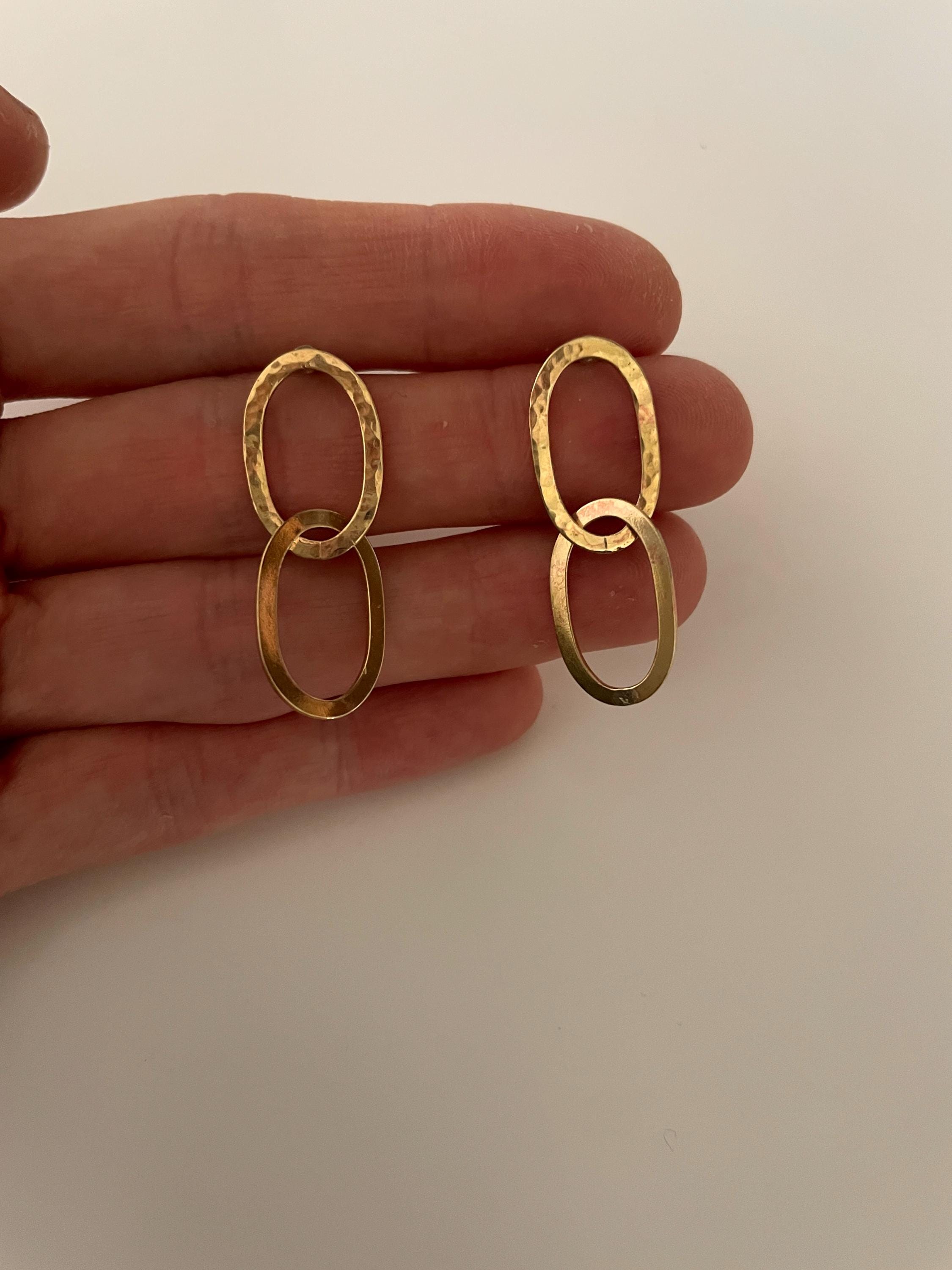 Kinan oval CHAIN LINK EARRINGS/ gold oval earrings/ oval studs/oval studs/ chain studs/ boho earrings/ paperclip earrings/ hoop earrings