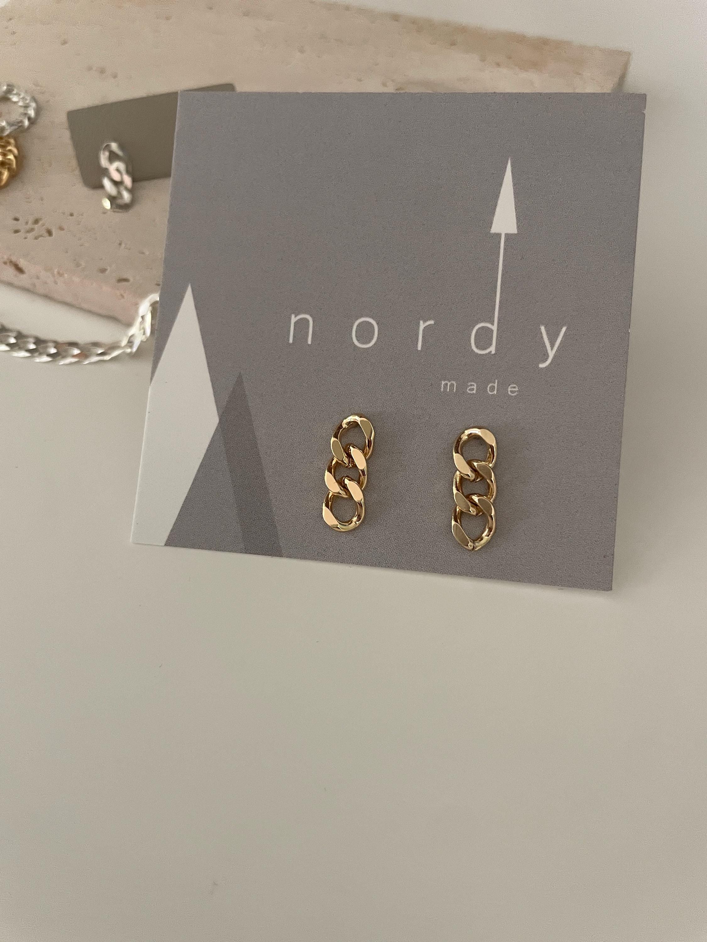 Chunky CURB CHAIN EARRINGS /gold chain earrings/ gold chain studs/ curb chain studs/ statement earrings/ statement studs/ gold link earrings