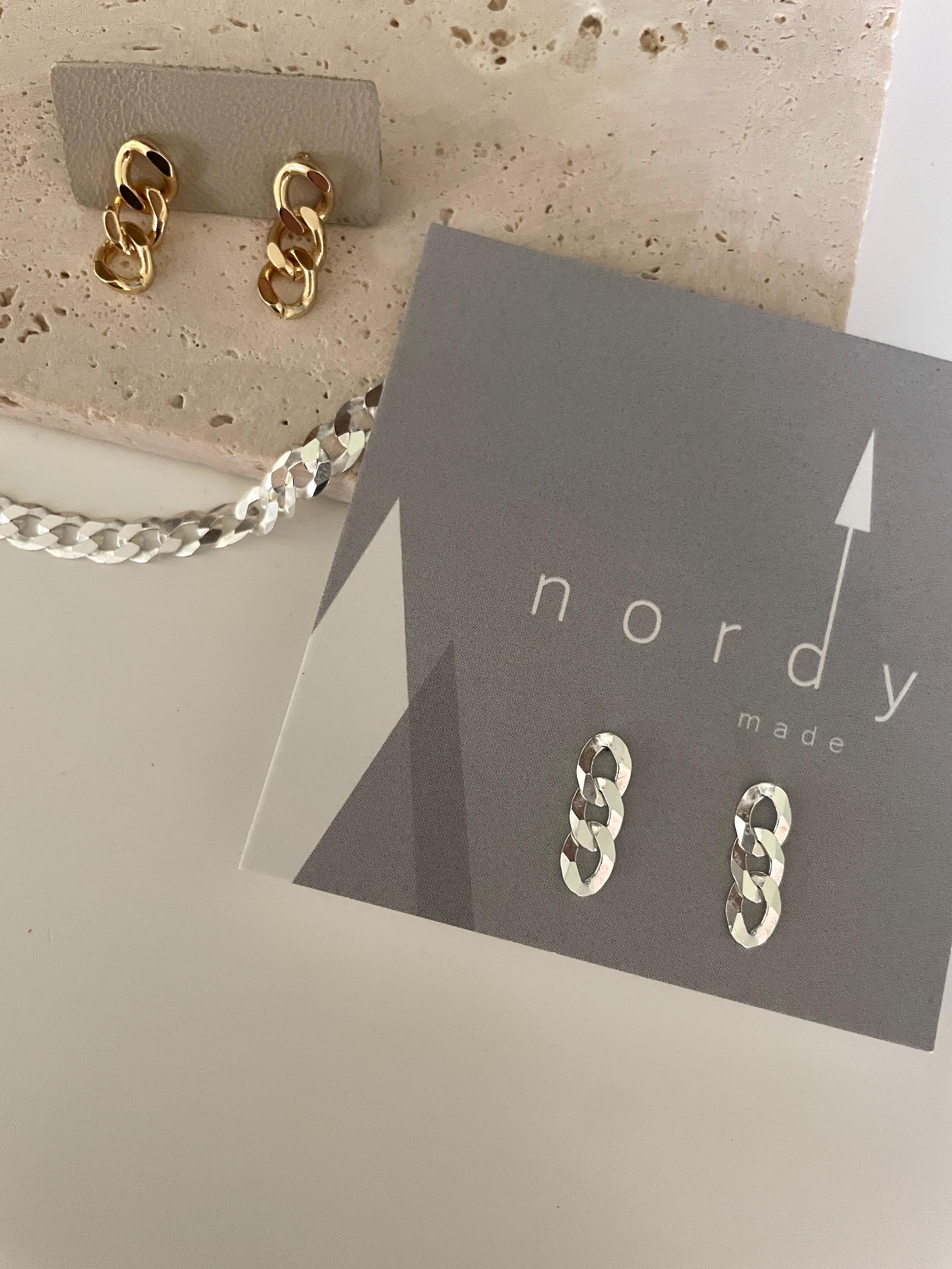 Sterling SILVER CHAIN EARRINGS /curb chain earrings/ silver chain studs/ gold chain earrings/ simple earrings/ statement studs/chain studs