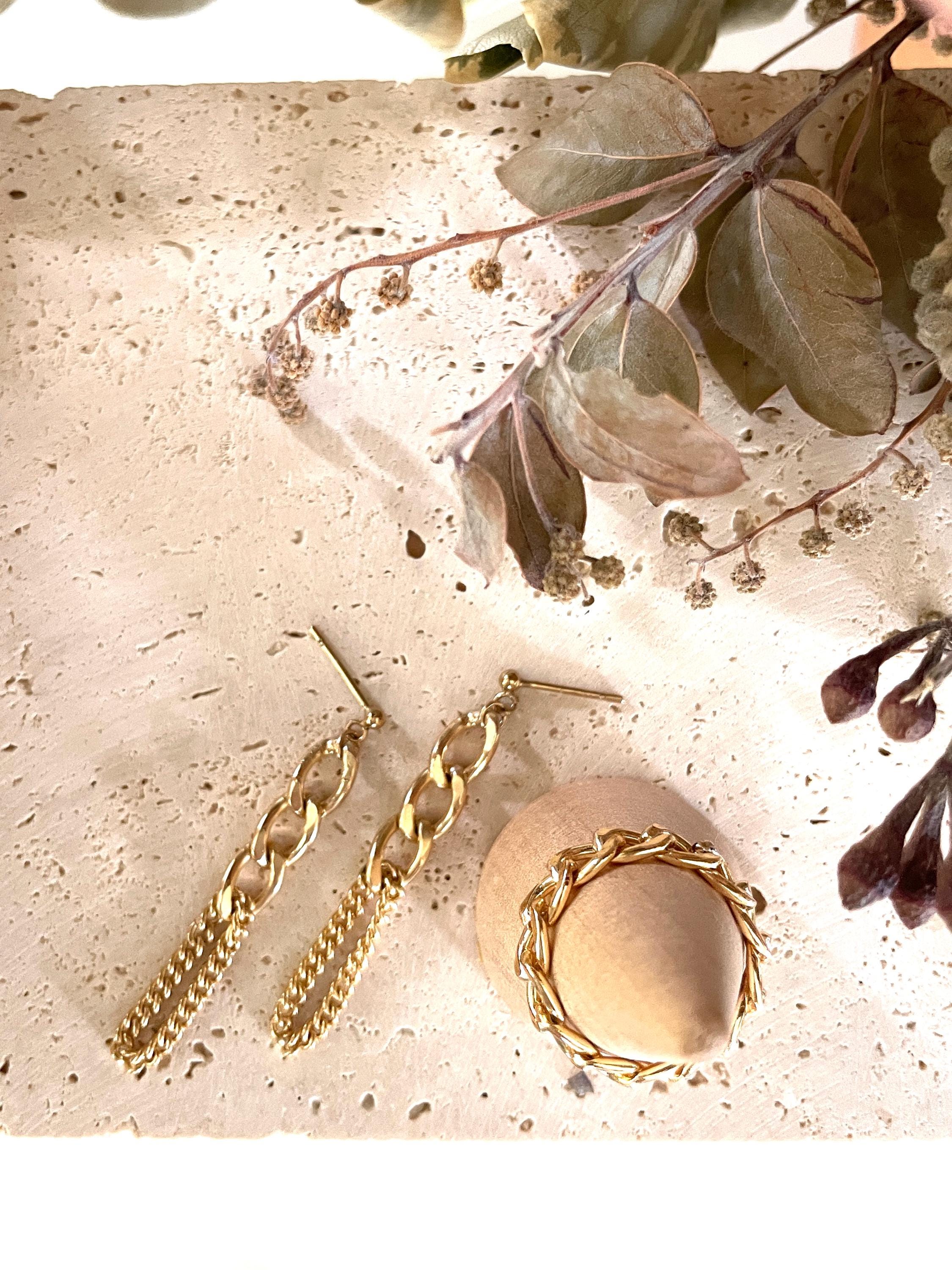 14K gold fill CURB CHAIN EARRINGS/ sterling silver chain earrings/gold chain studs/ silver chain studs/ gold statement chain earrings