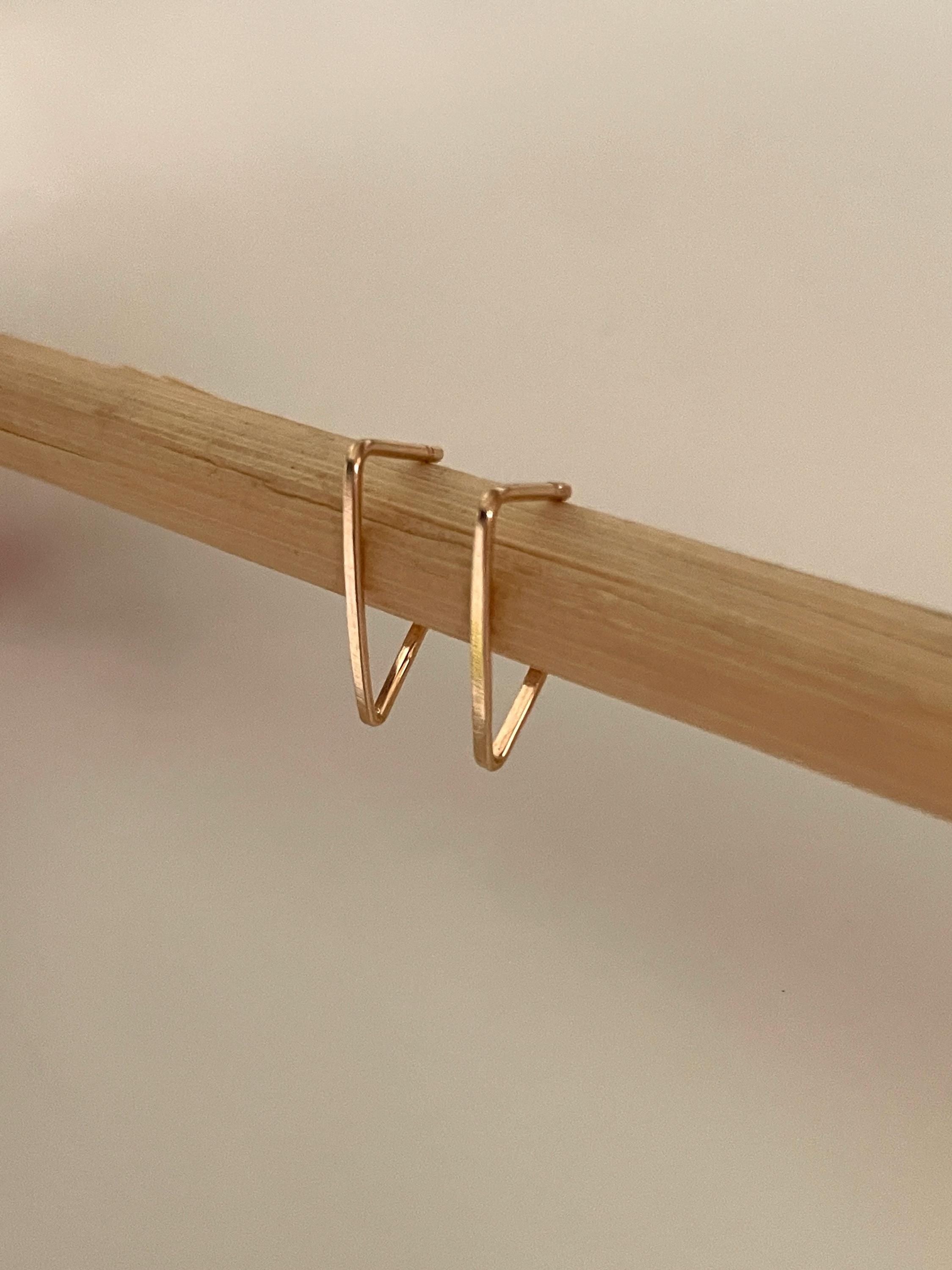 Minimalist GOLD TRIANGLE HOOPS/ 14k gold fill hoops/ modern earrings/ diamond hoops/ simple hoops/ waterproof earrings/ triangle earrings