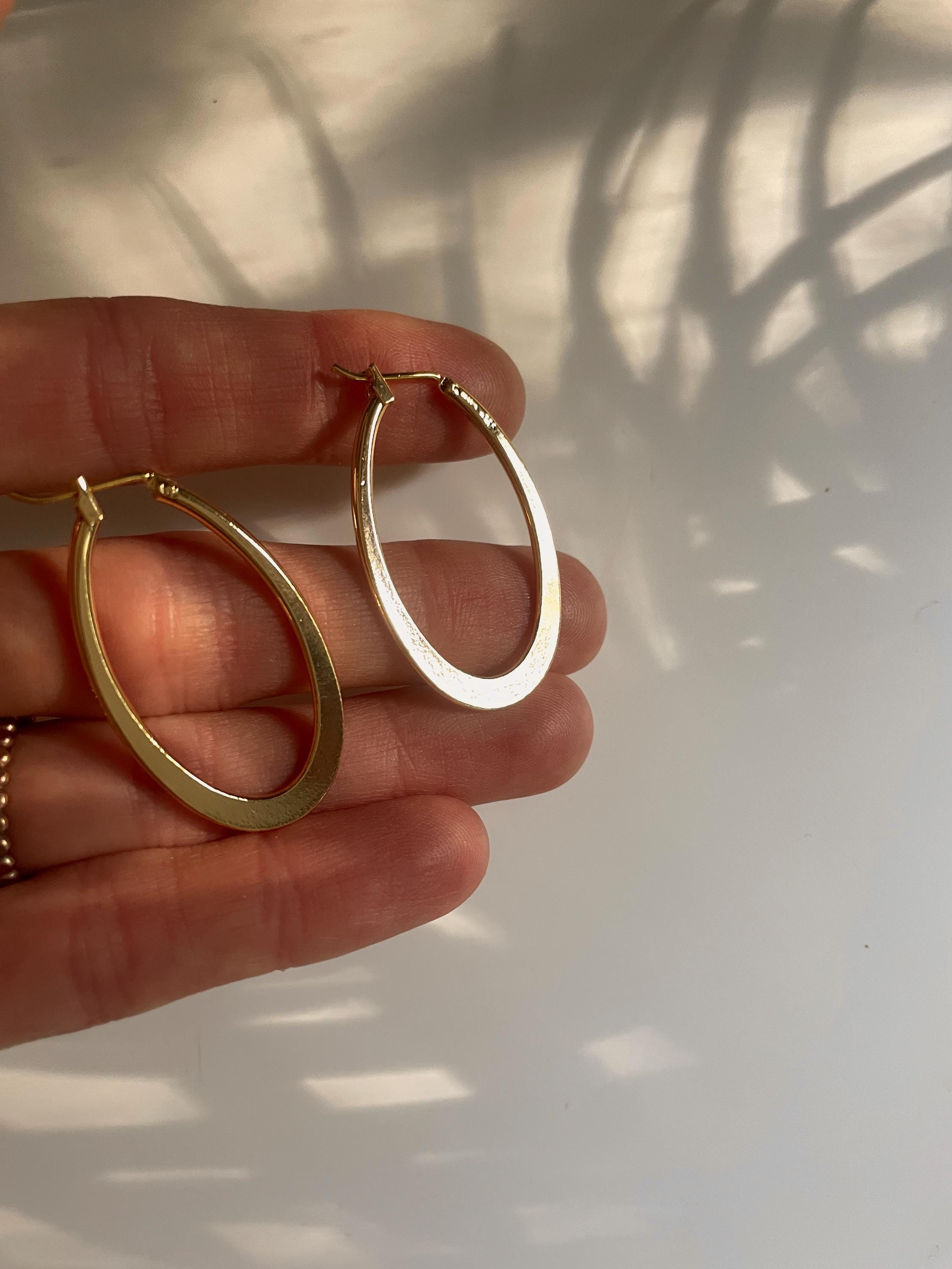Large OVAL HOOP EARRINGS / gold oval hoops/ large gold hoops/ modern hoop earrings/statement hoops/ modern hoops/ gold hoops/ gold earrings