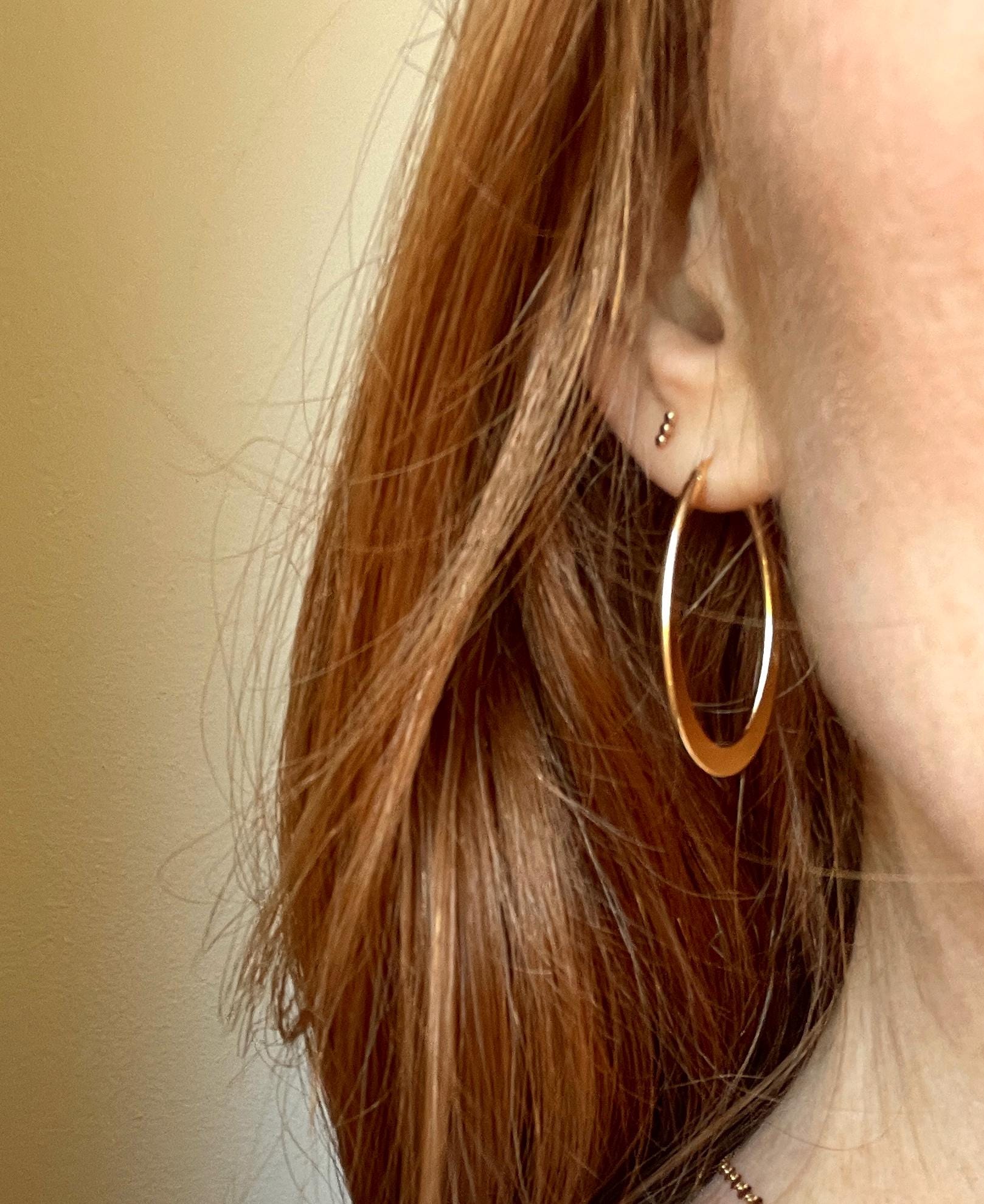 Large OVAL HOOP EARRINGS / gold oval hoops/ large gold hoops/ modern hoop earrings/statement hoops/ modern hoops/ gold hoops/ gold earrings
