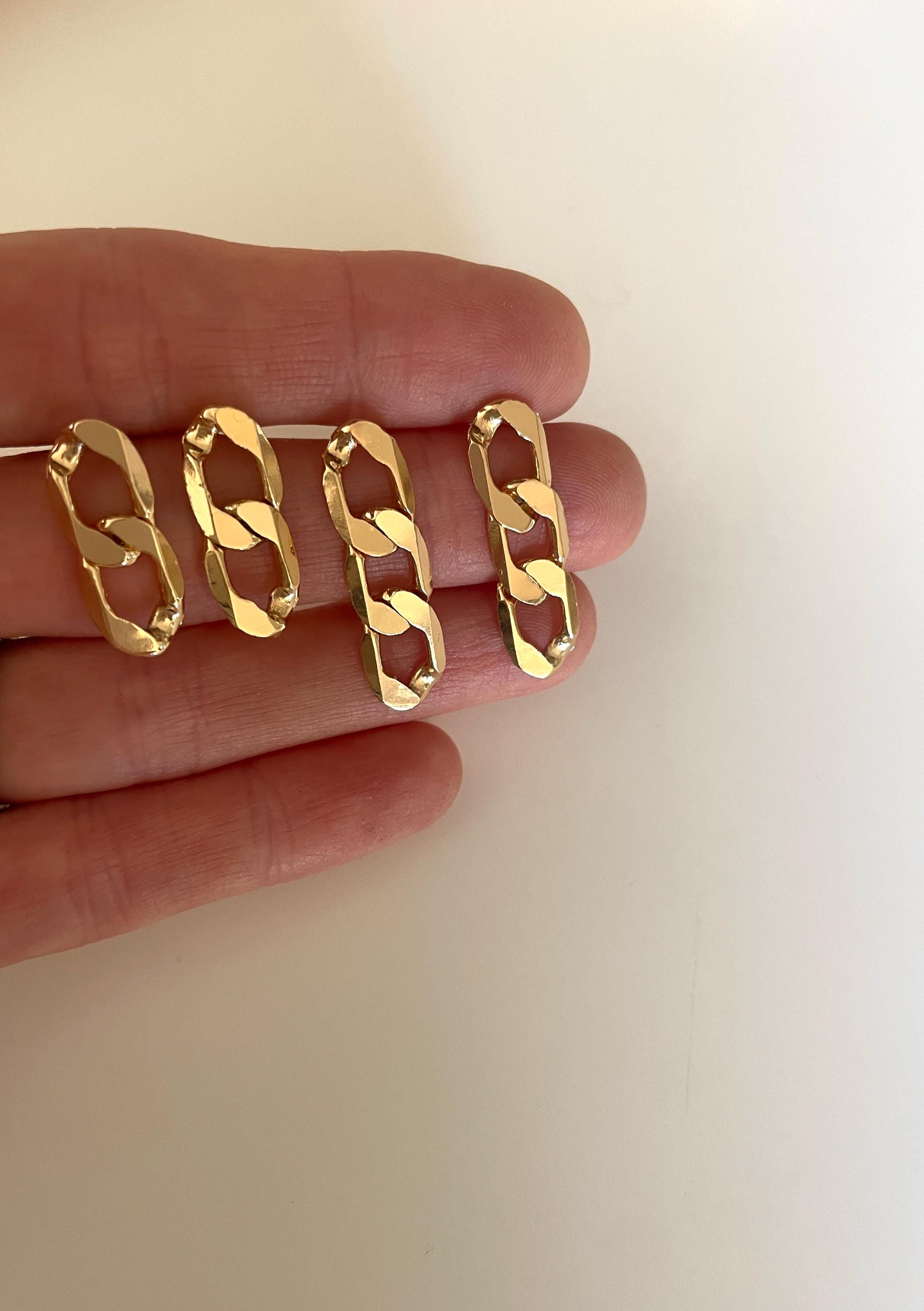Large Chunky CURB CHAIN EARRINGS /gold chain earrings/ gold chain studs/ curb chain studs/ statement earrings/ statement studs