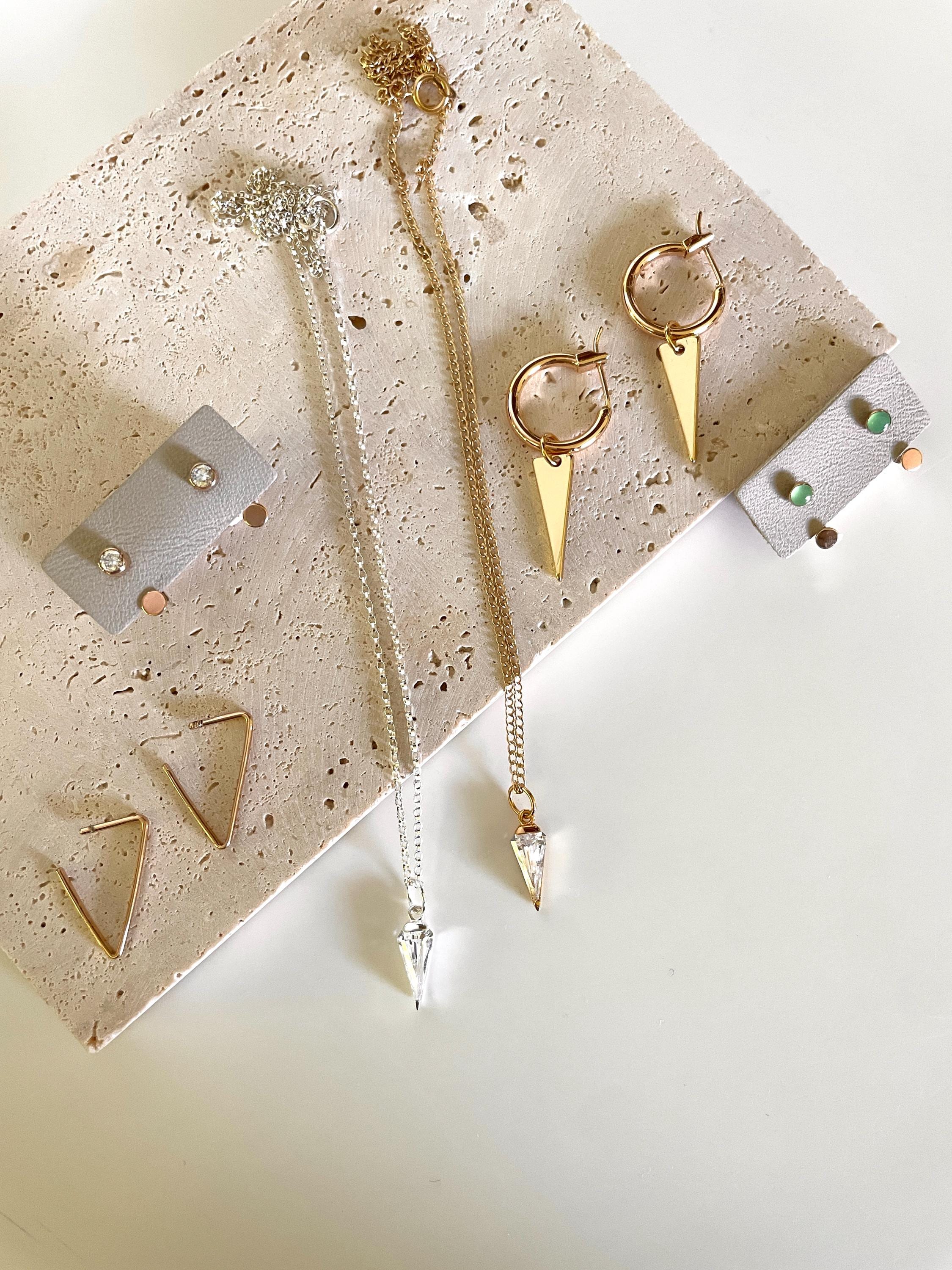 DAGGER HOOP charm EARRINGS / spike charm earrings/ gold hoops/ hoop charms/ gold triangle earrings/ gold hoop earrings/ gold spike hoops