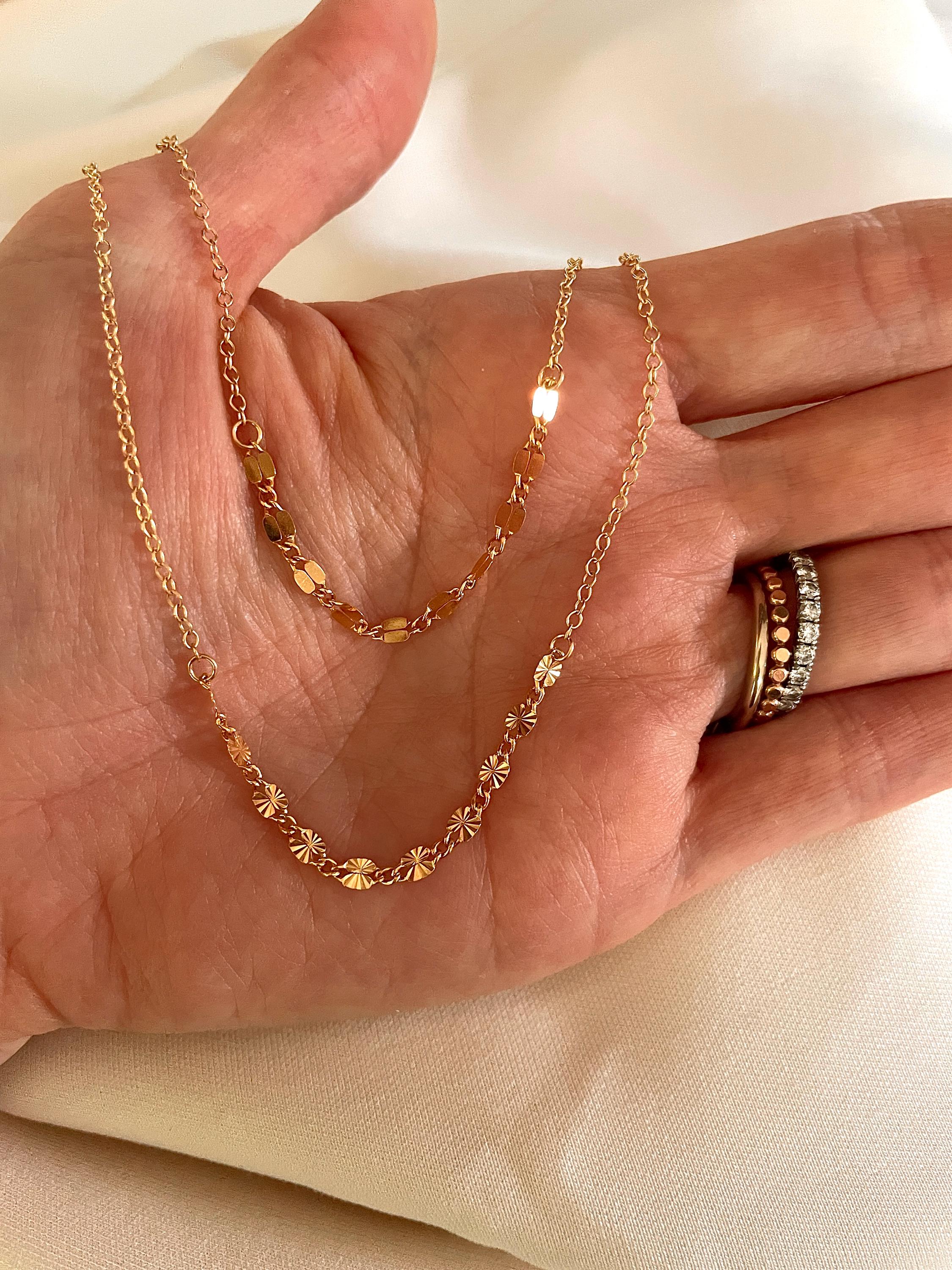 14K gold fill Dapped STARBURST CHAIN NECKLACE, Mixed chain sequins necklace, Choker, Dainty layering necklace, Gold minimalist necklace