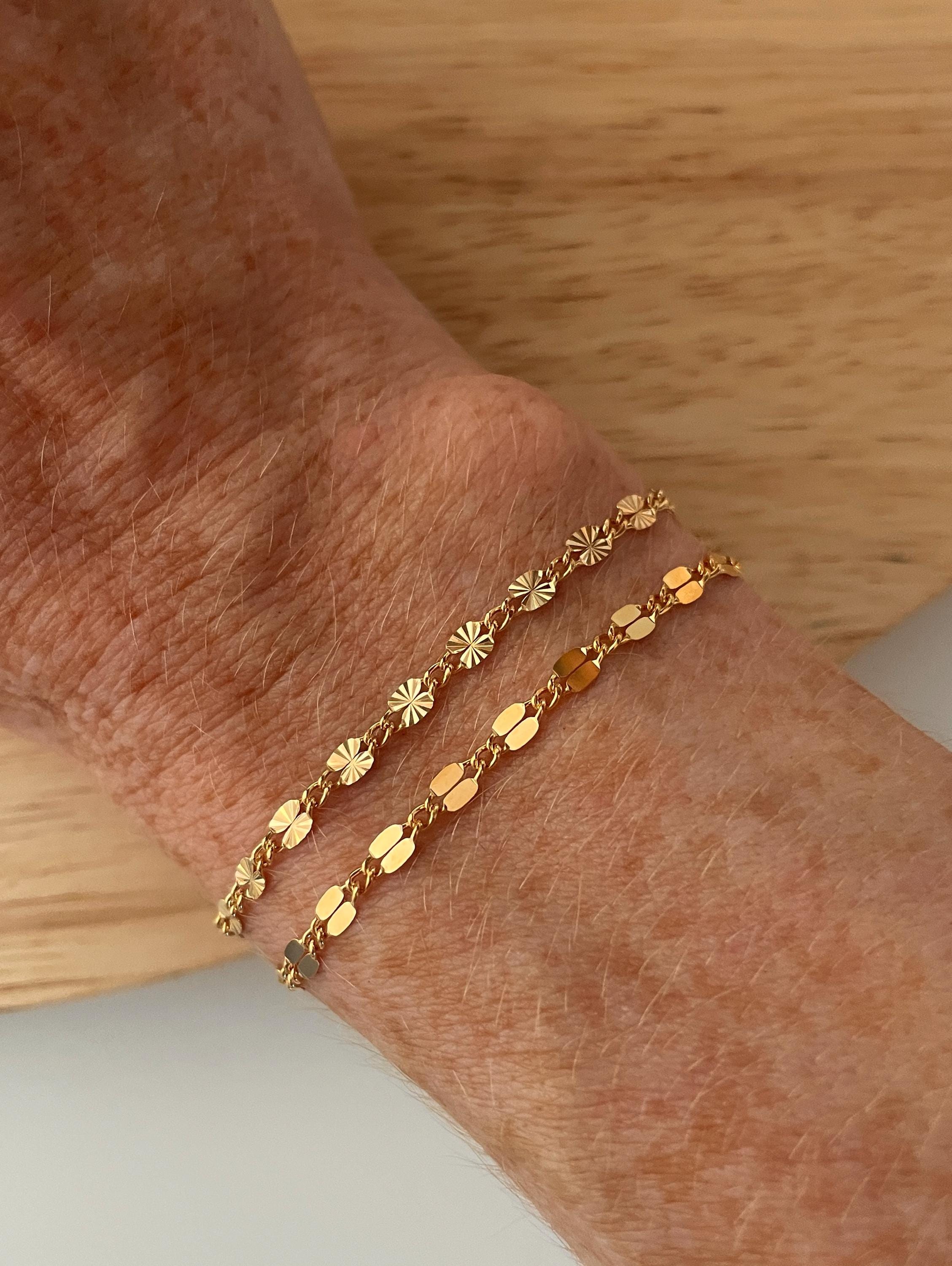 14K GOLD FILL starburst BRACELET/ gold sparkle chain bracelet/ Friendship bracelet/minimalist gold bracelet/ dainty chain bracelet/