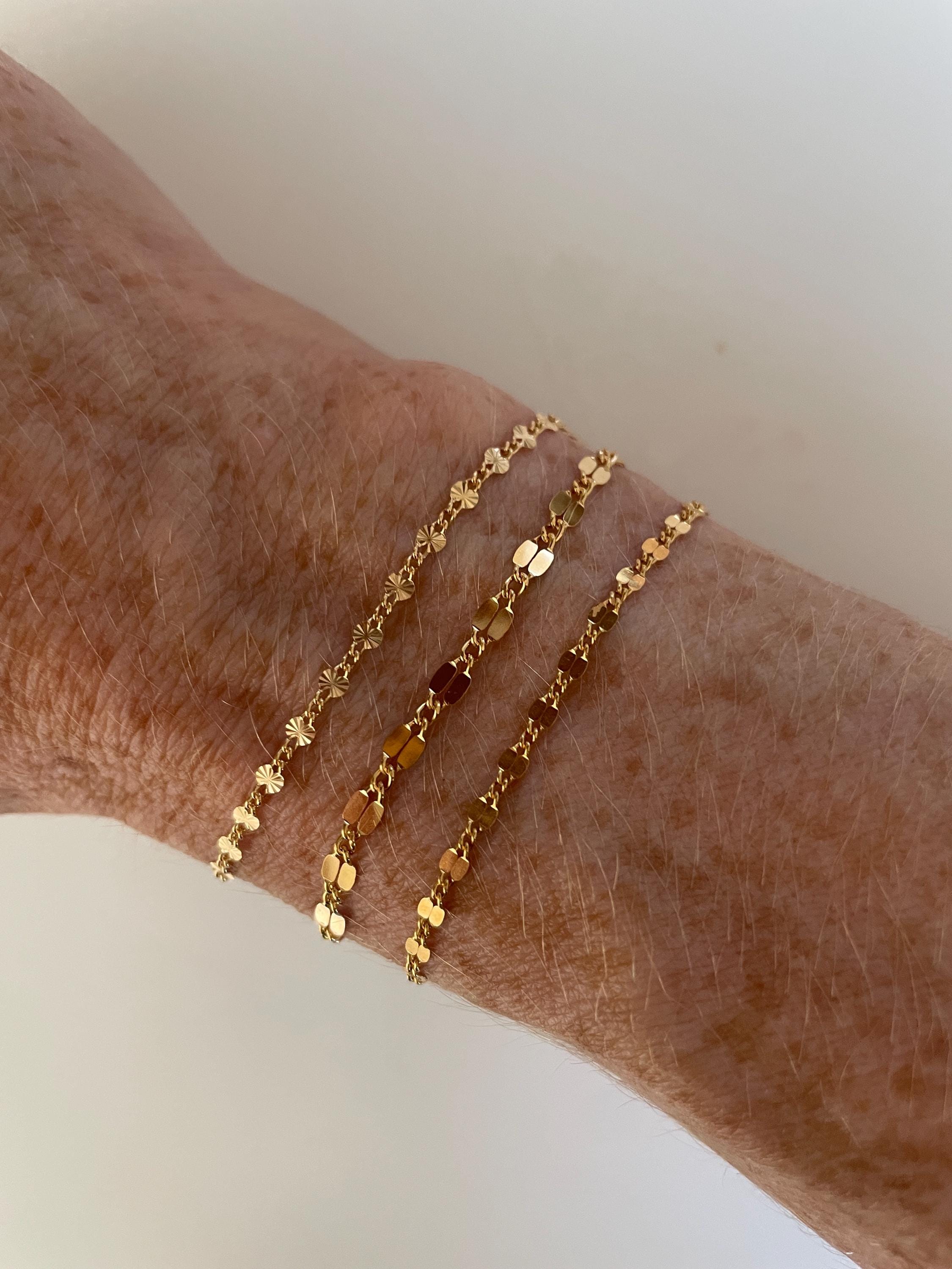 14K GOLD FILL starburst BRACELET/ gold sparkle chain bracelet/ Friendship bracelet/minimalist gold bracelet/ dainty chain bracelet/