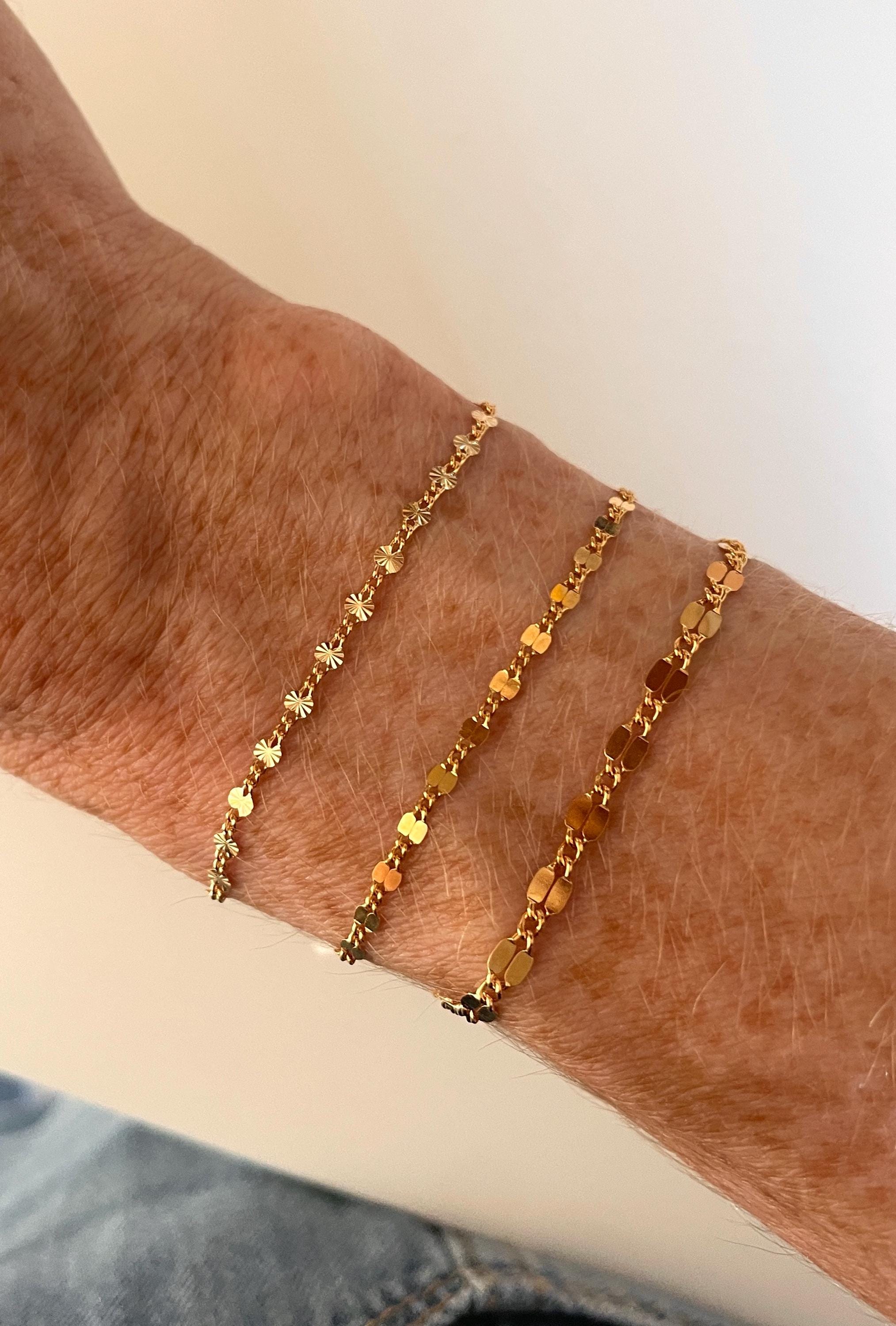 14K GOLD FILL starburst BRACELET/ gold sparkle chain bracelet/ Friendship bracelet/minimalist gold bracelet/ dainty chain bracelet/