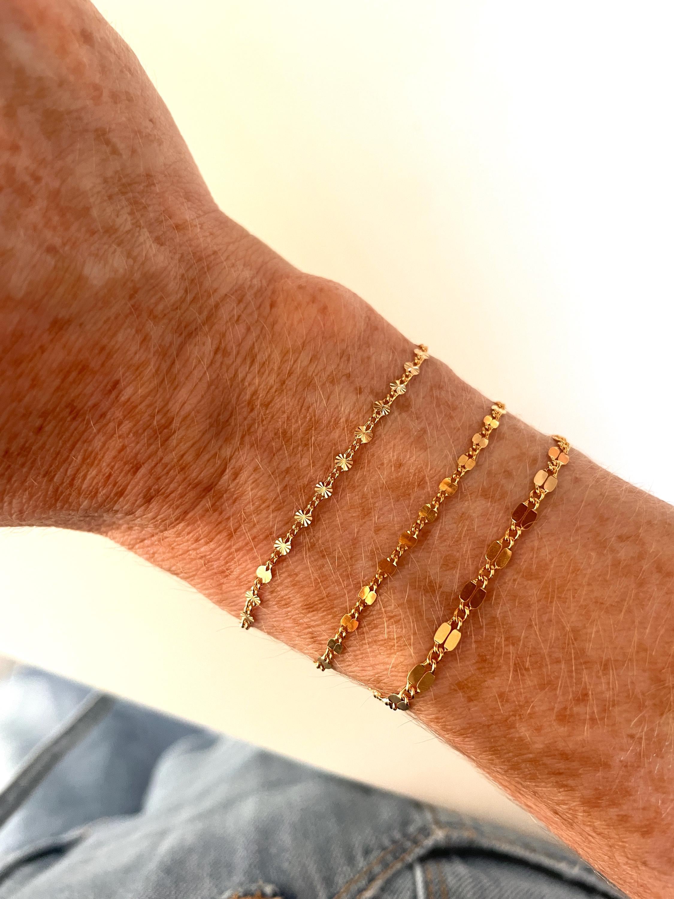 14K GOLD FILL starburst BRACELET/ gold sparkle chain bracelet/ Friendship bracelet/minimalist gold bracelet/ dainty chain bracelet/