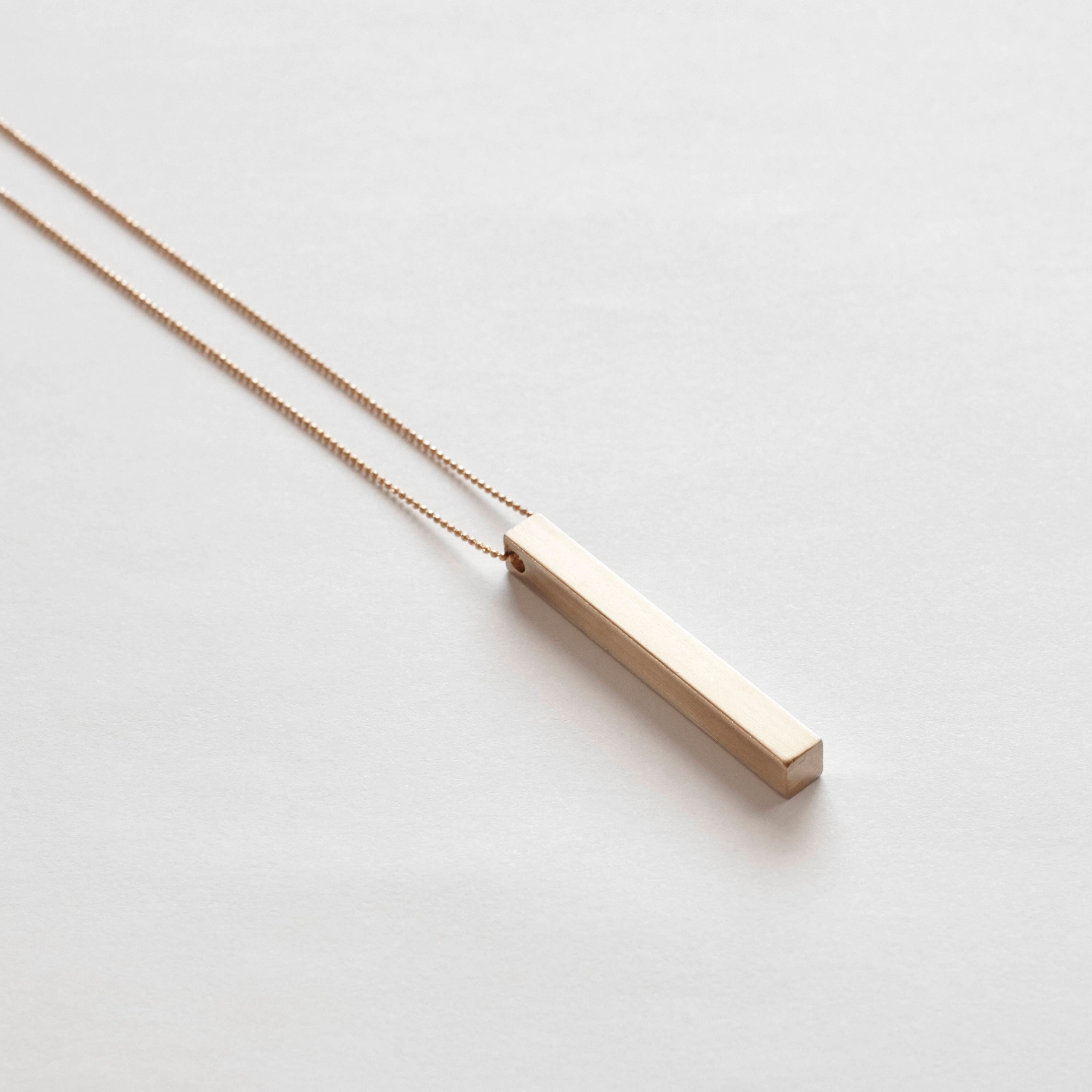 Laney solid brass RECTANGLE BAR NECKLACE/minimalist necklace/long necklace/geometric pendant necklace friendship jewelry /modern necklace