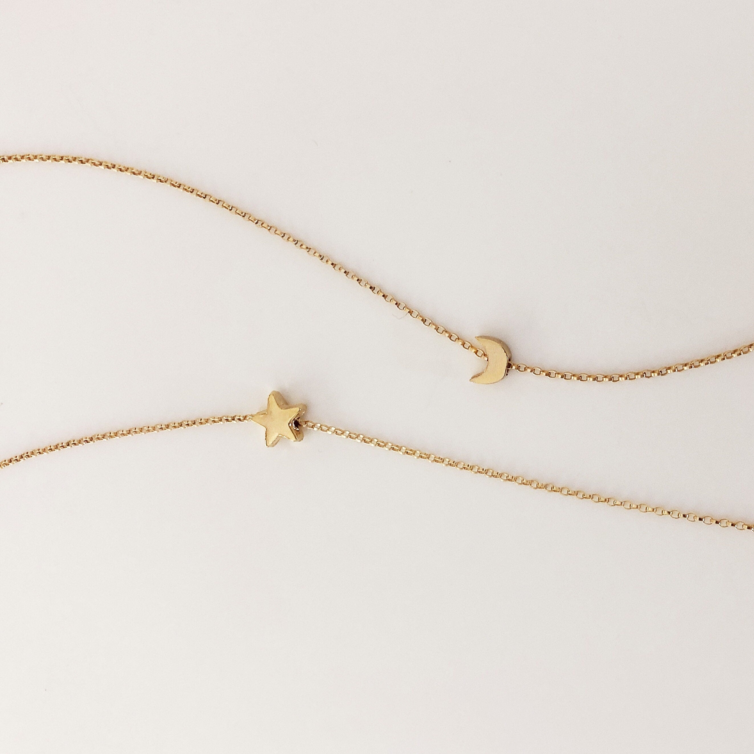 MELEA CELESTIAL nugget NECKLACE/14k gold fill/simple necklace/celestial necklace/layering necklace/star necklace/boho necklace/moon necklace