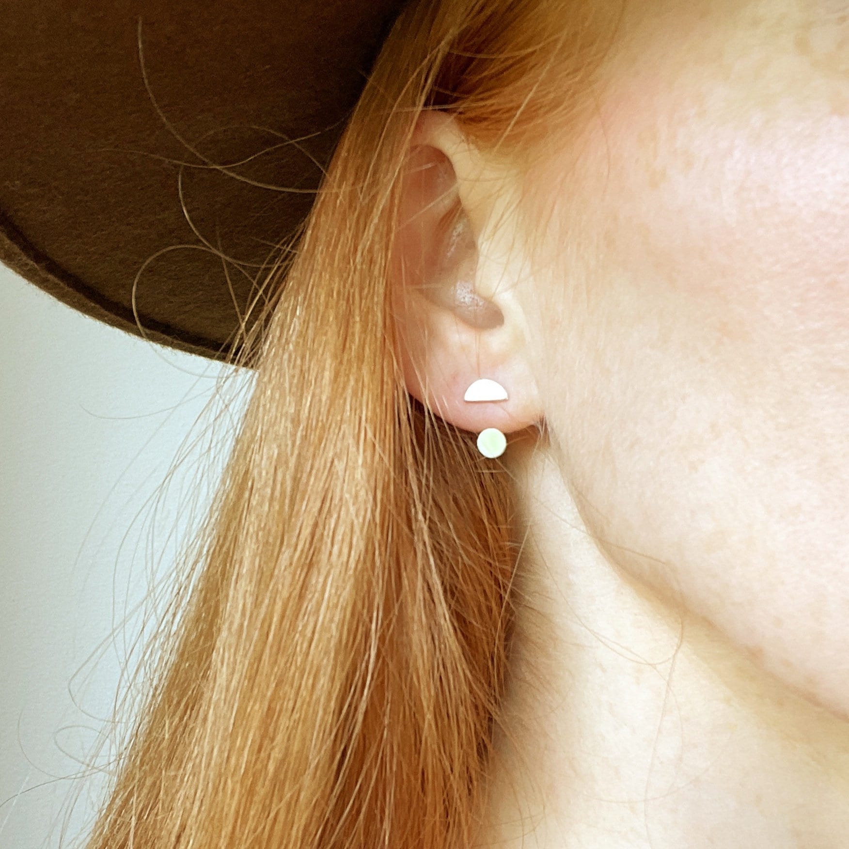 IDA triangle ear jacket earrings