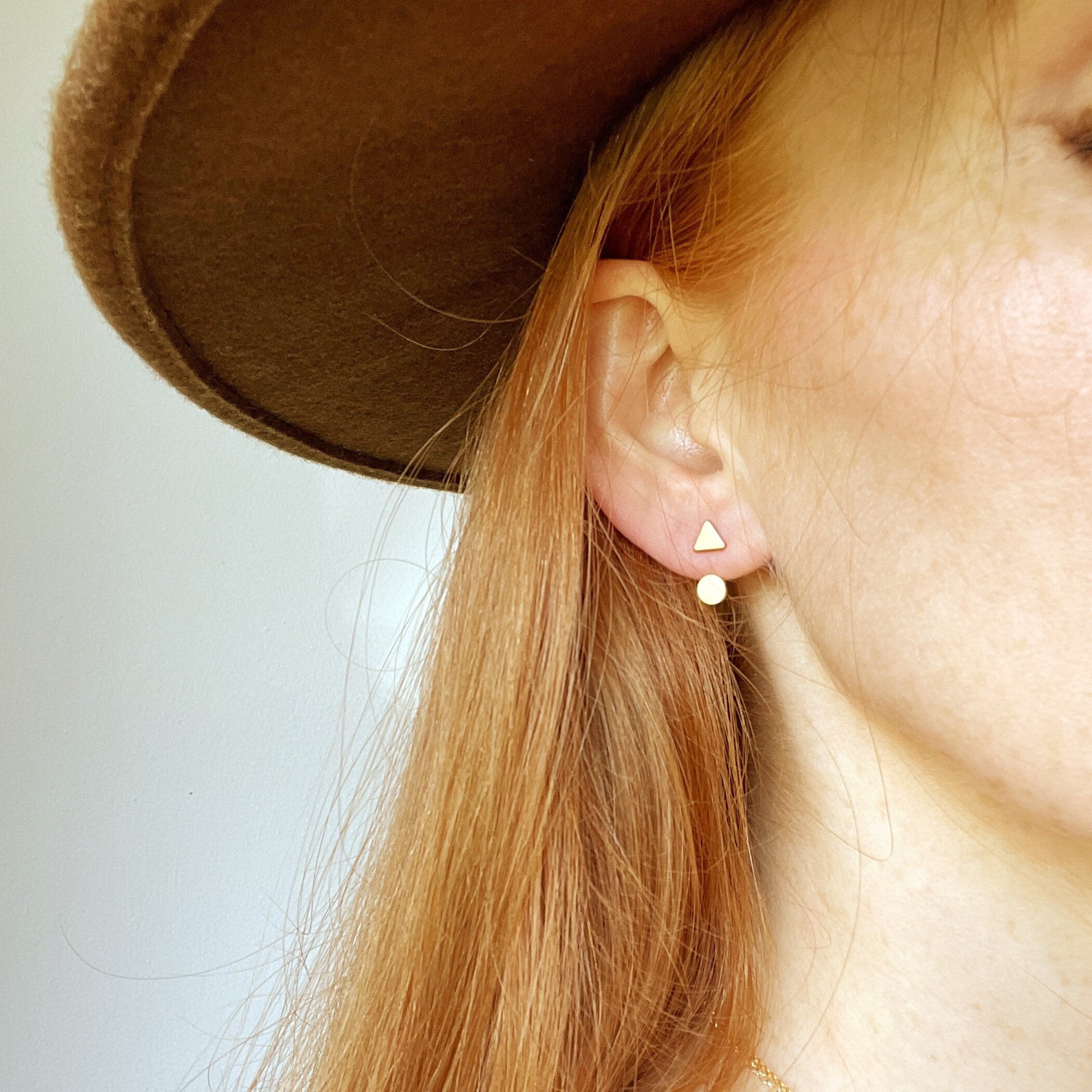 IDA triangle ear jacket earrings