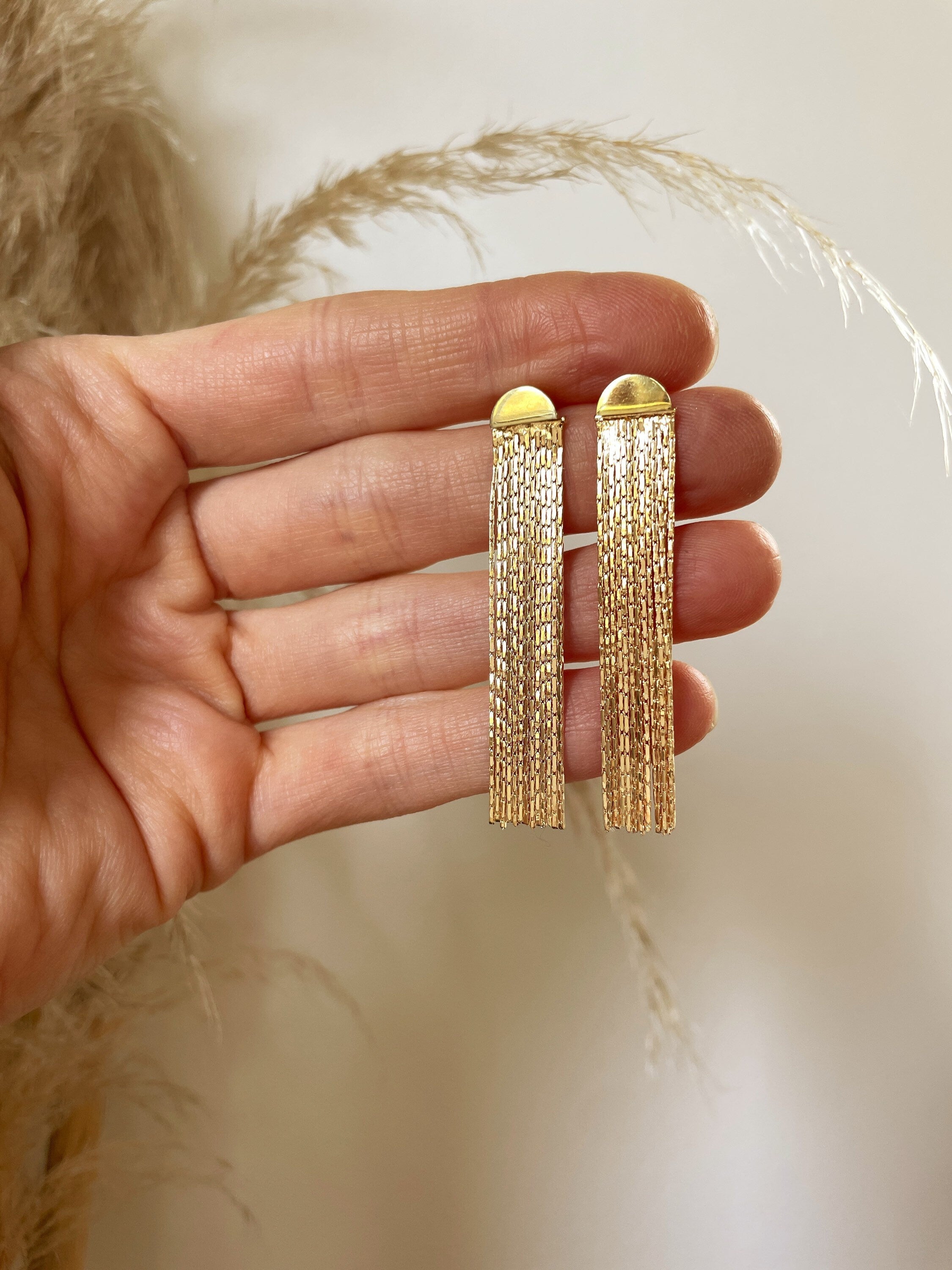 MAZZY fringe ear jacket earrings