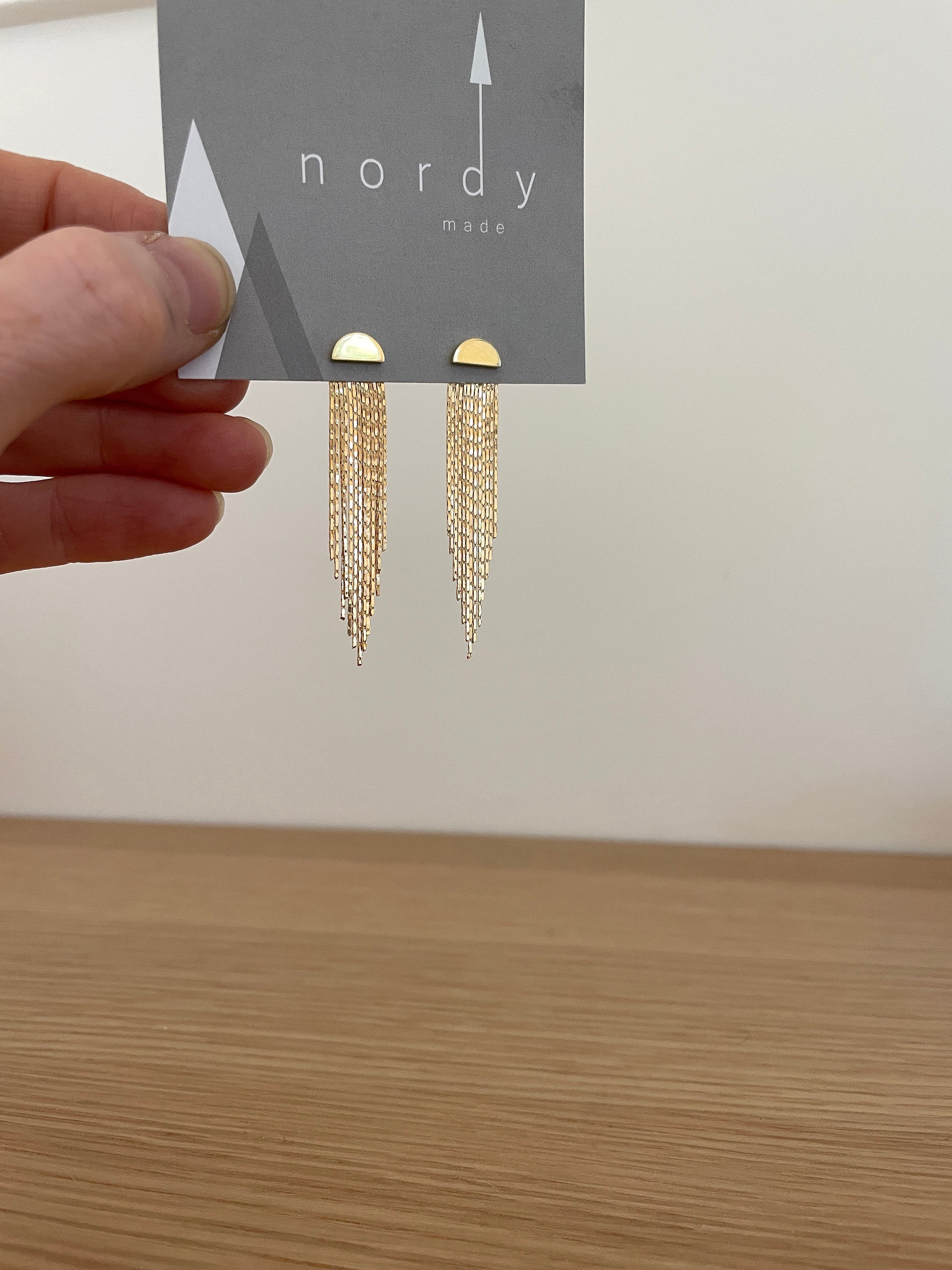 MAZZY fringe ear jacket earrings