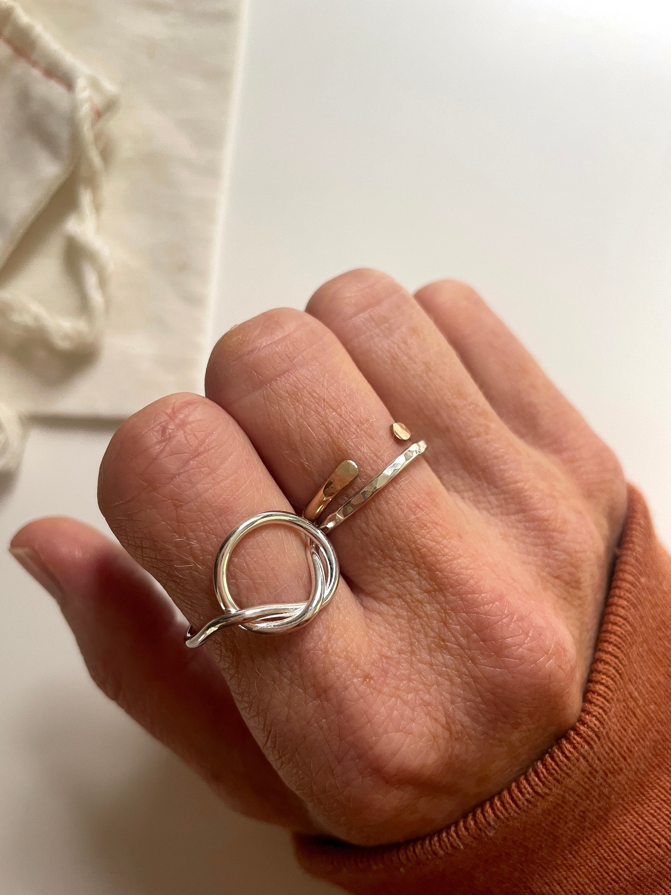 MARGOT minimalist KNOT RING /organic gold ring/ dainty ring/ statement ring/ boho ring/ modern ring/ gold knot ring/ sterling silver ring