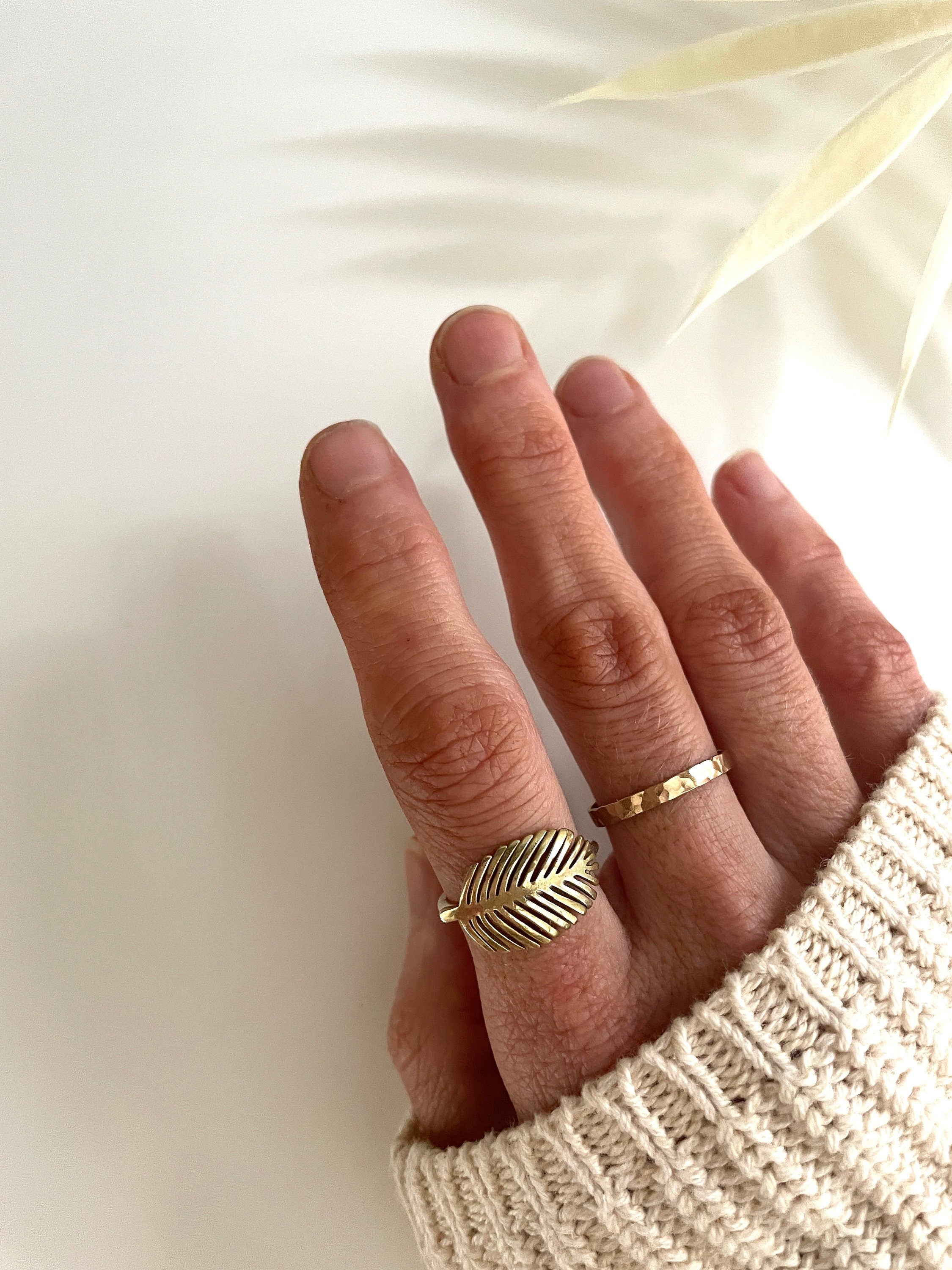 Runa minimalist PALM LEAF RING /organic gold ring/ dainty ring/ statement ring/ boho ring/ modern ring/ minimalist gold ring/ silver ring