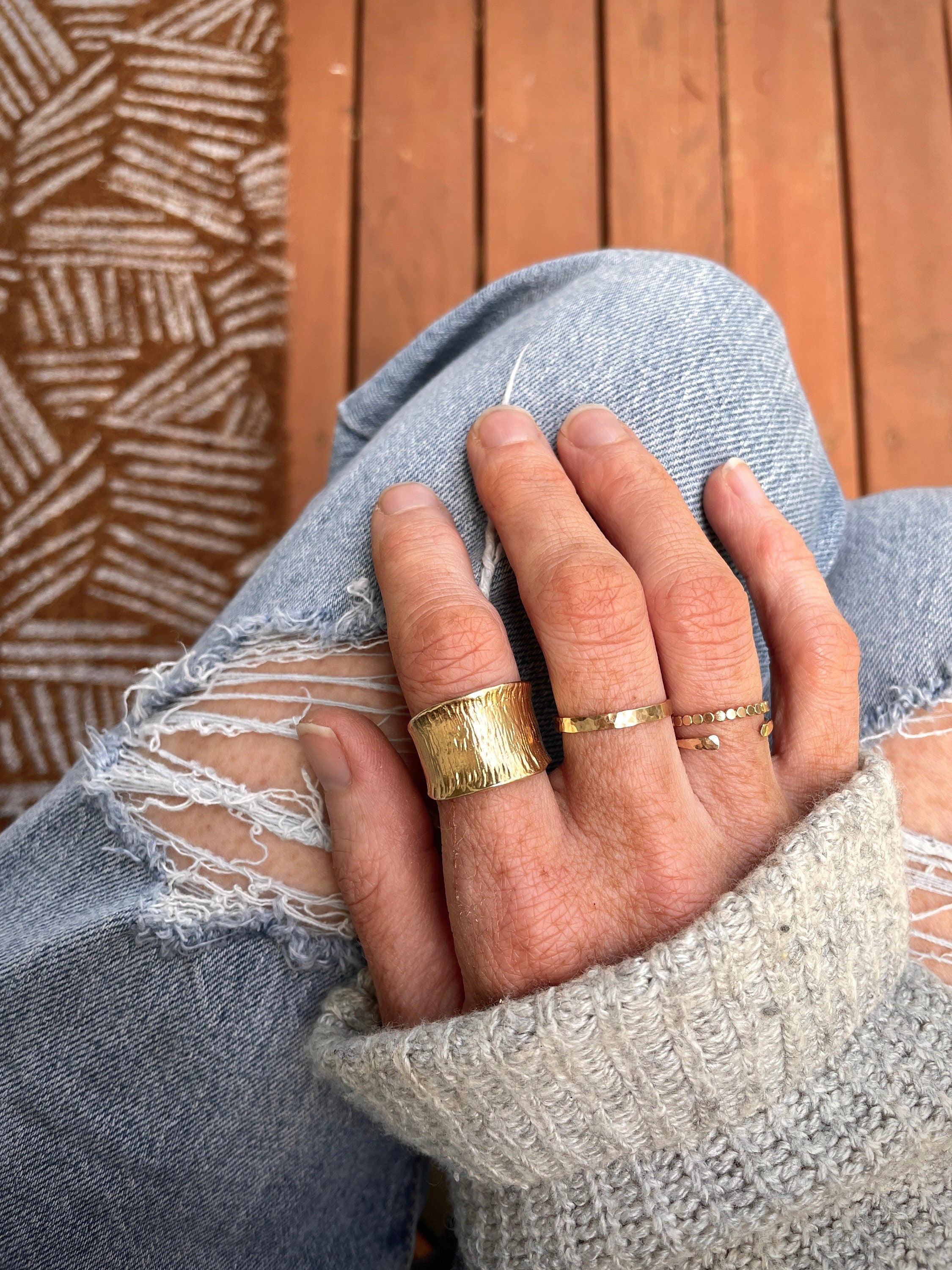 Sivana CHUNKY organic STATEMENT RING/ adjustable ring/ cocktail ring/ index ring/ boho ring/ modern ring/ gold statement ring/ nordymade