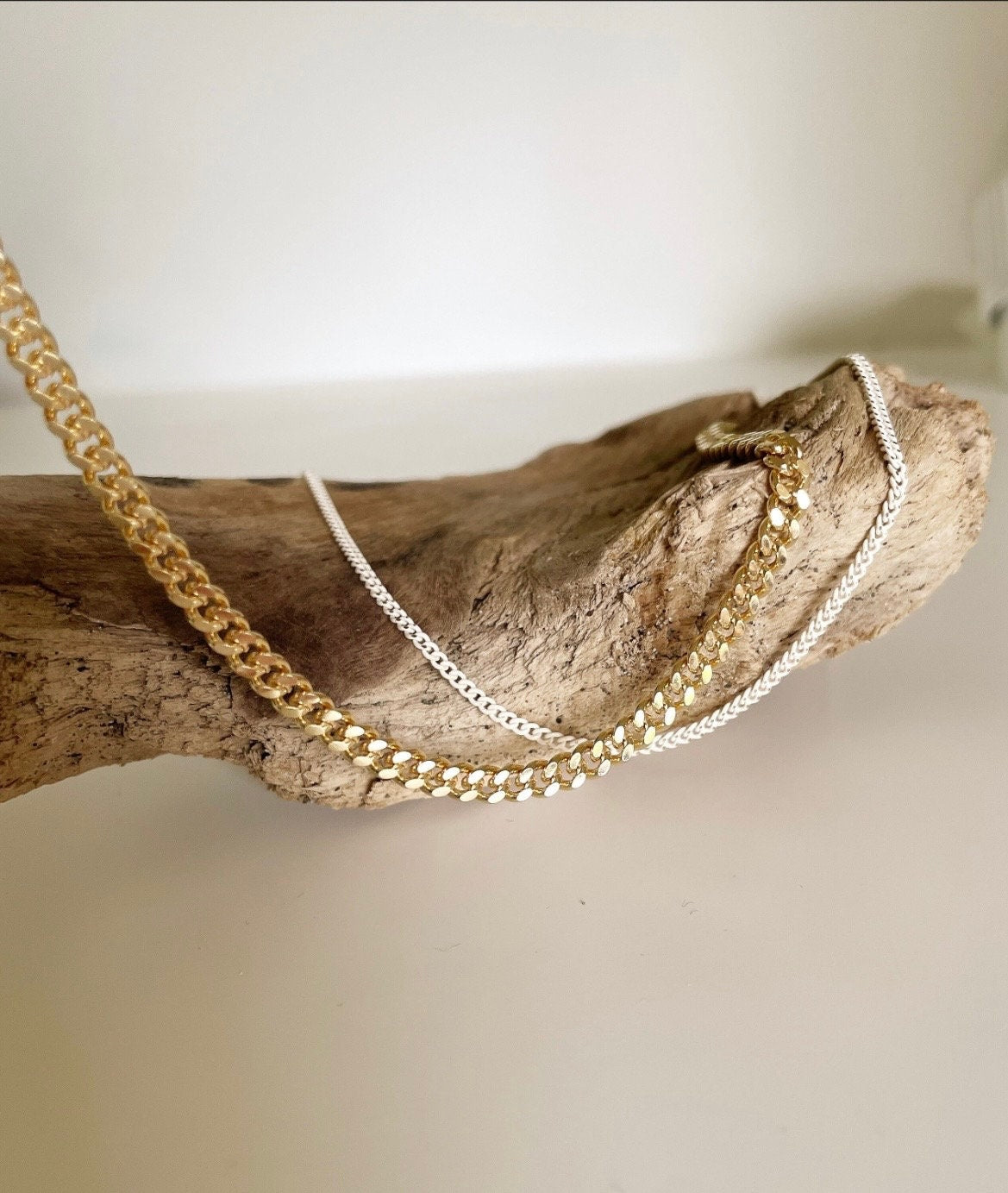 Cait CUBAN CURB CHAIN necklace/ layering necklace/gold curb necklace/ gold chunky chain/ chunky necklace/ chunky gold layering chain