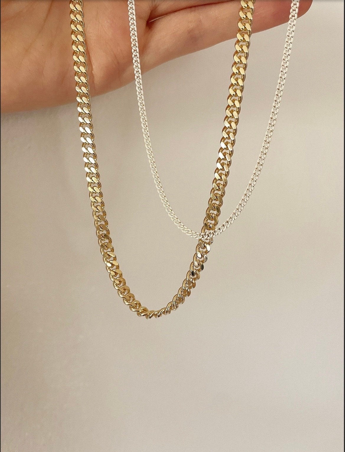 Cait CUBAN CURB CHAIN necklace/ layering necklace/gold curb necklace/ gold chunky chain/ chunky necklace/ chunky gold layering chain