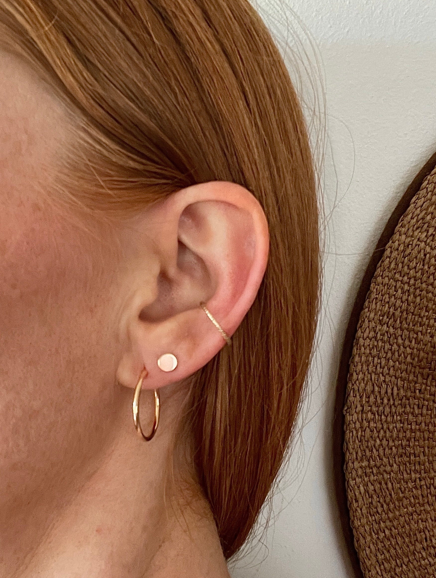 Kya 14K GOLD fill EAR CUFF earring/sparkle ear cuff/ minimalist ear cuff/ gold filled earrings/textured hoops/ no piercing earrings