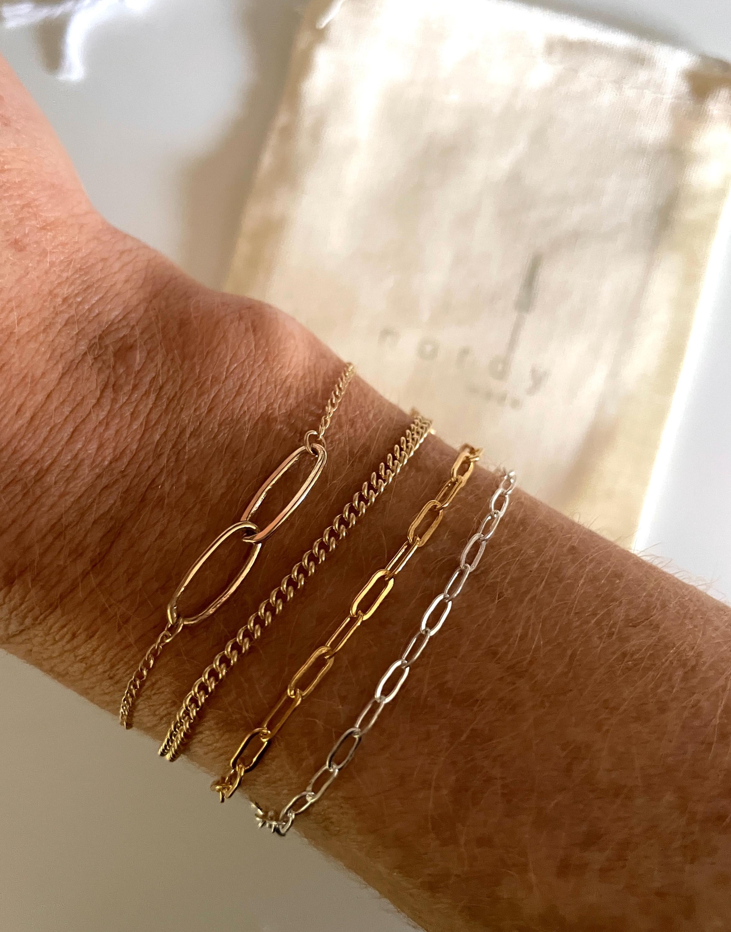 GOLD FILL BRACELET/ Paperclip chain bracelet/ Friendship bracelet/ curb chain bracelet/ silver bracelet/minimalist gold bracelet/