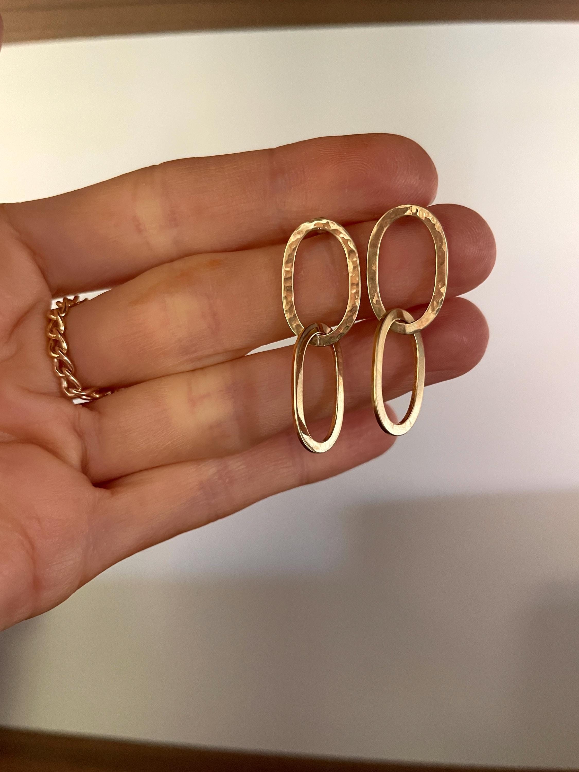 Kinan oval CHAIN LINK EARRINGS/ gold oval earrings/ oval studs/oval studs/ chain studs/ boho earrings/ paperclip earrings/ hoop earrings