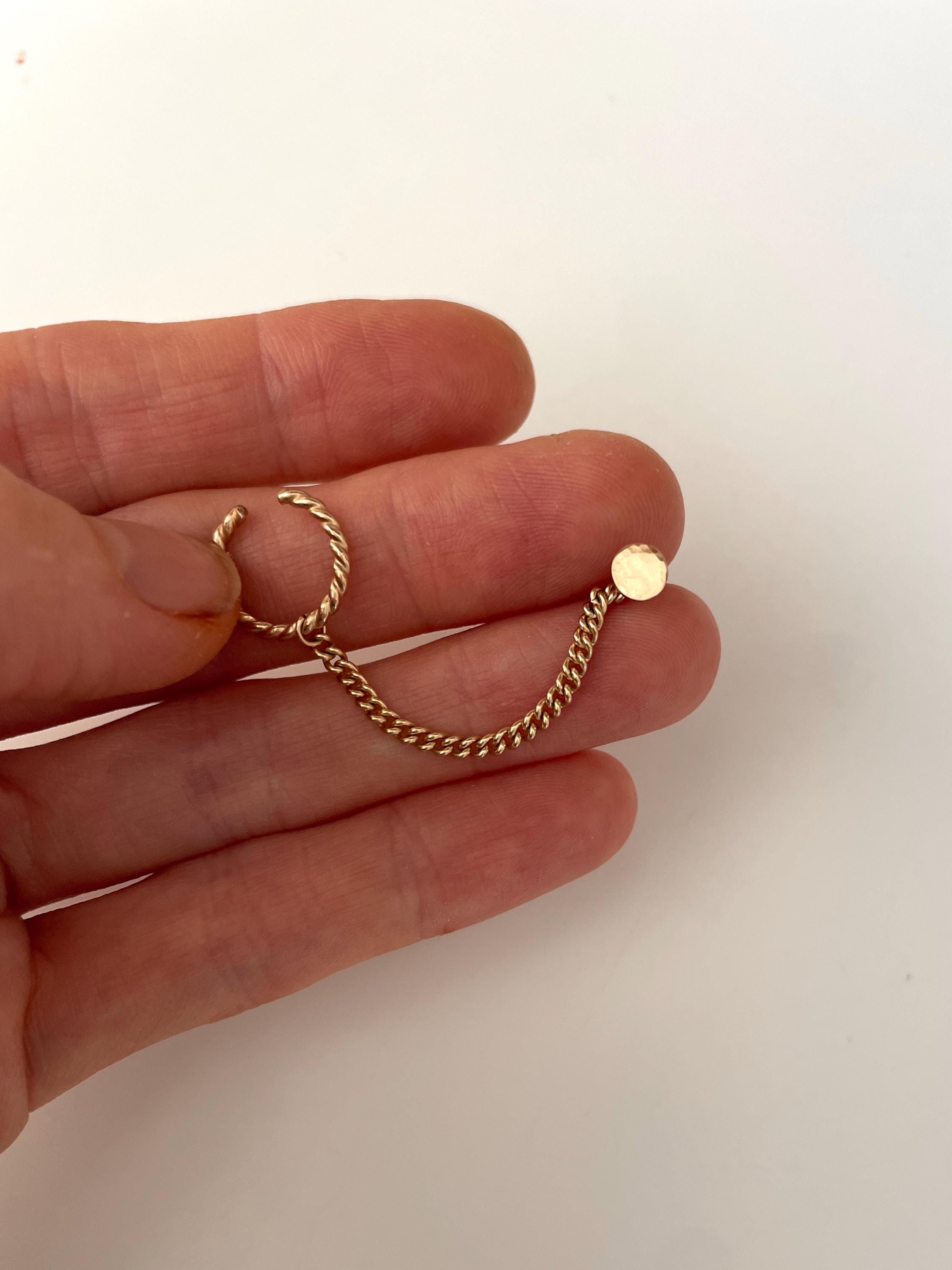 Kine 14k gold fill EAR CUFF CHAIN earrings /gold ear cuff /minimalist ear cuff /chain ear cuff /no piercing earring/ ear cuff accessories