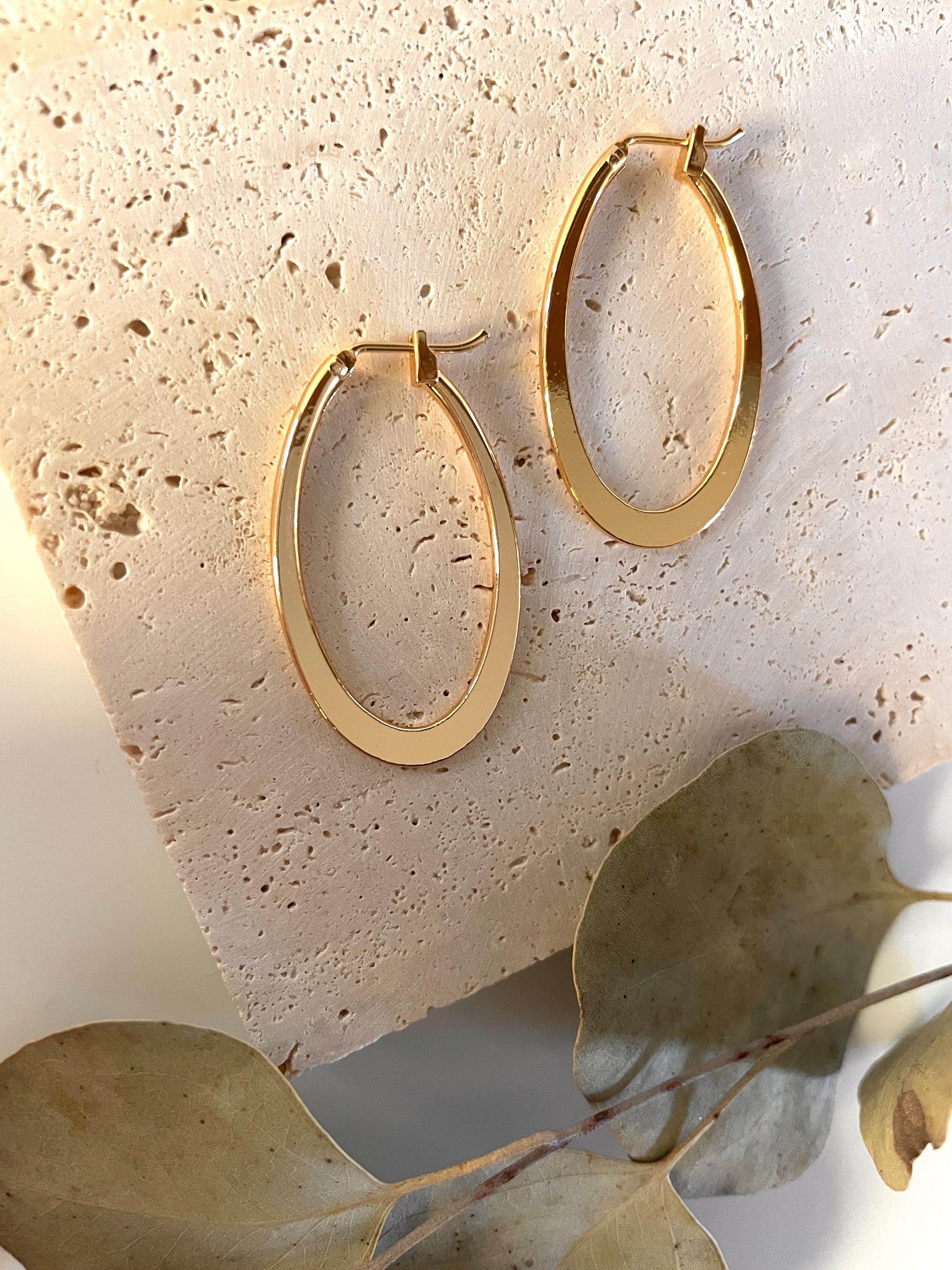 Large OVAL HOOP EARRINGS / gold oval hoops/ large gold hoops/ modern hoop earrings/statement hoops/ modern hoops/ gold hoops/ gold earrings