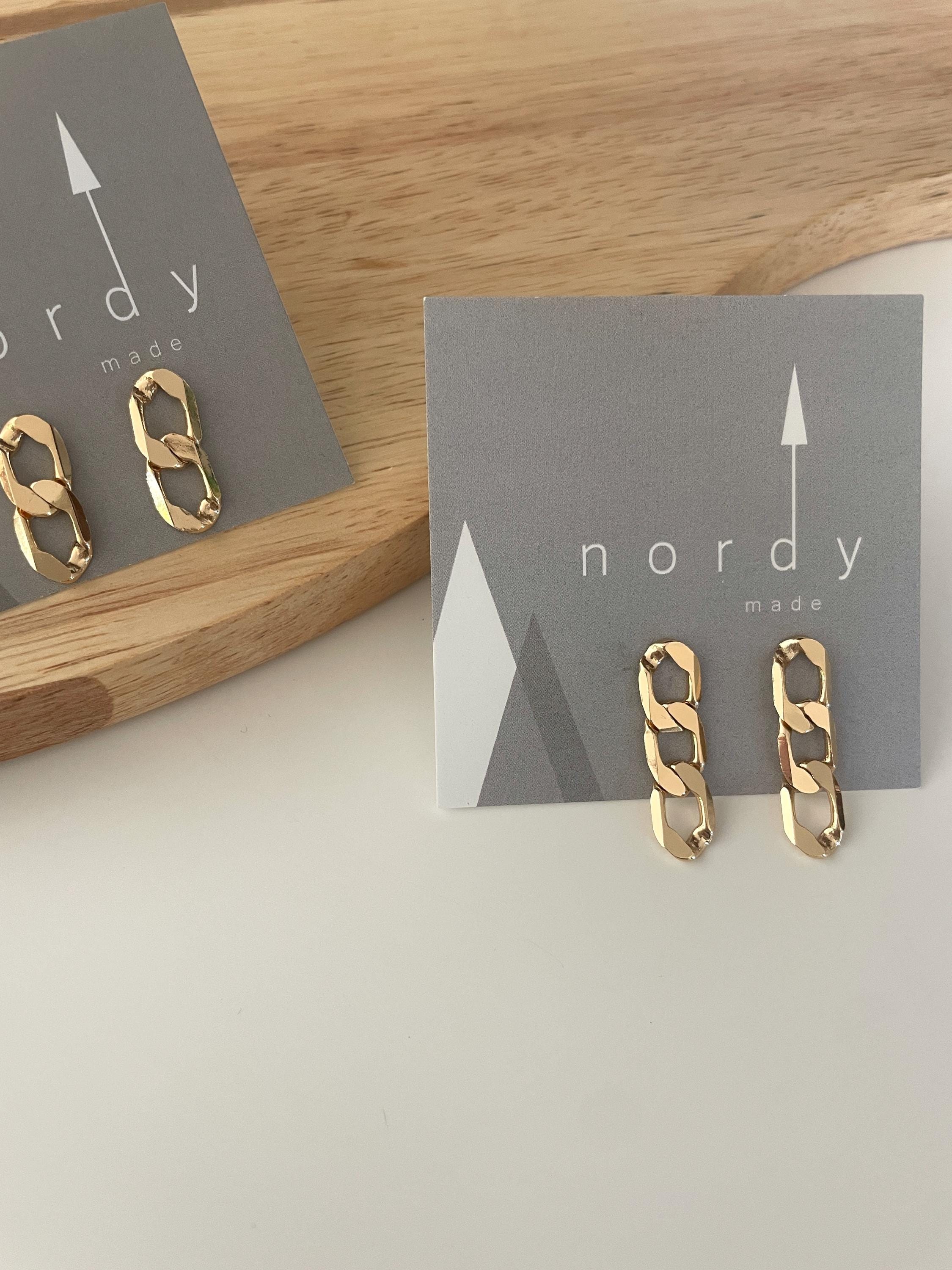 Large Chunky CURB CHAIN EARRINGS /gold chain earrings/ gold chain studs/ curb chain studs/ statement earrings/ statement studs