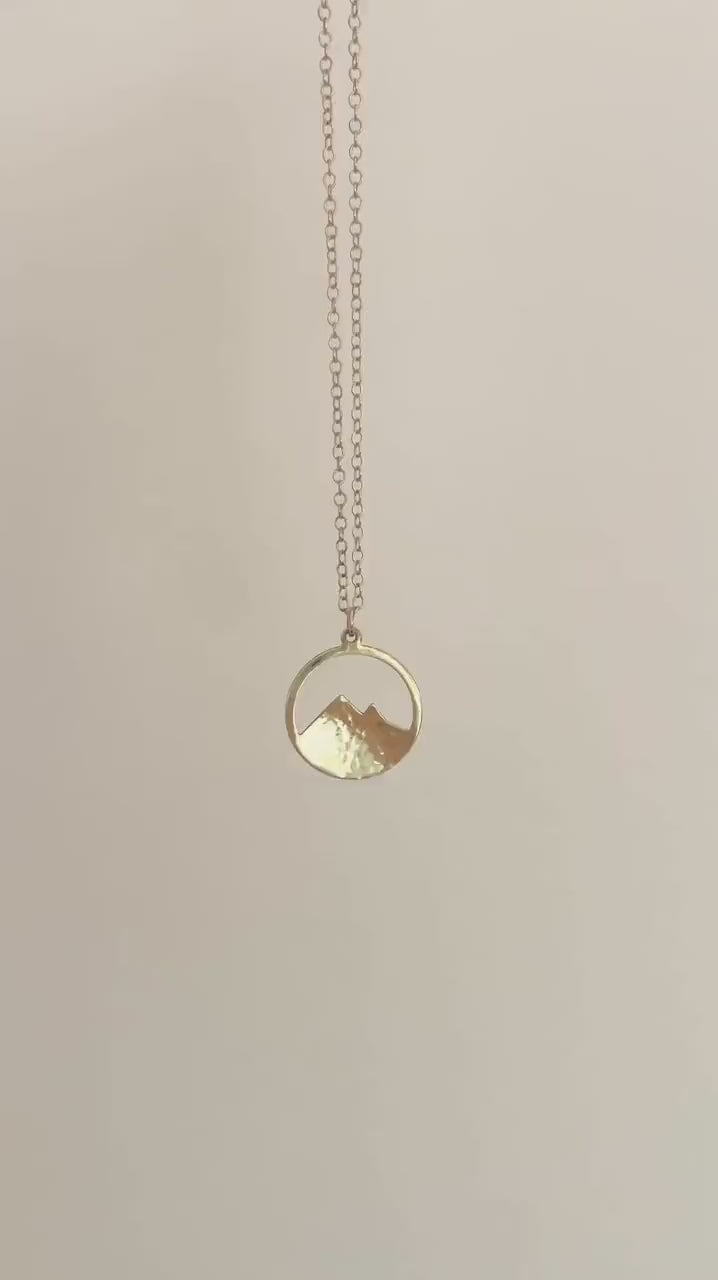 MIRAN hammered MOUNTAIN necklace/14k gold filled necklace/mountain jewelry/boho coin necklace/nature jewelry/gold filled chain