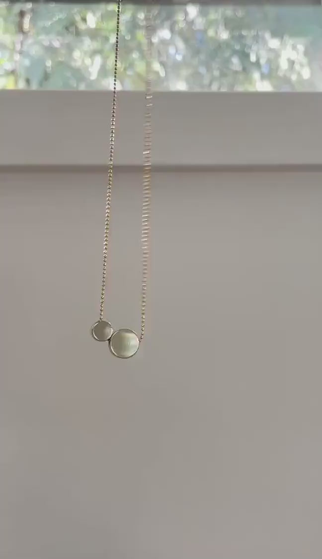 NOMA solid brass 2 DOTS together necklace/dot necklace/minimalist necklace/geometric necklace/gold necklace/modern necklace/nordymade/nordy