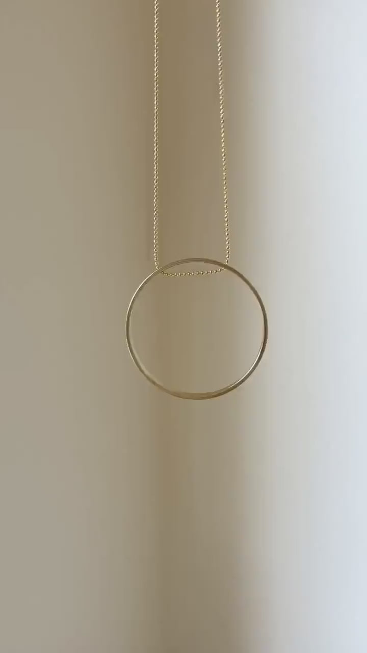 AGNA Large drop CIRCLE PENDANT necklace/circle necklace/pendant necklace/minimalist necklace/long necklace/valentines gift/nordymade