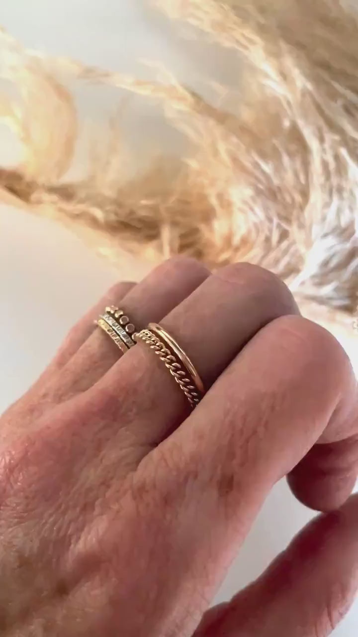 Reina 14k GOLD Fill curb CHAIN RING /14k gold filled ring/ gold stacking ring/ boho ring/ dainty stacking ring/ minimalist ring