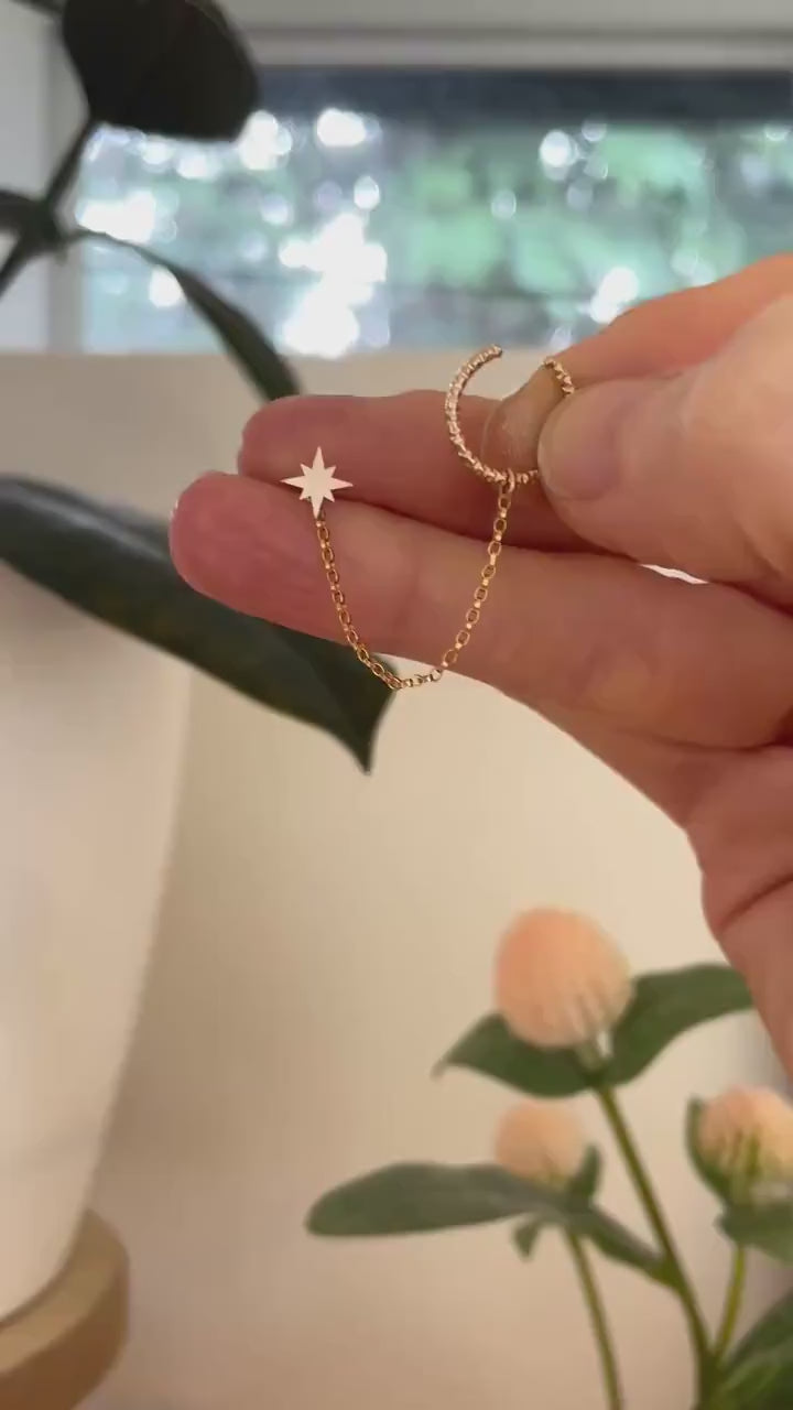 Kine 14k gold fill EAR CUFF CHAIN earrings /gold ear cuff /minimalist ear cuff /chain ear cuff /no piercing earring/ ear cuff accessories