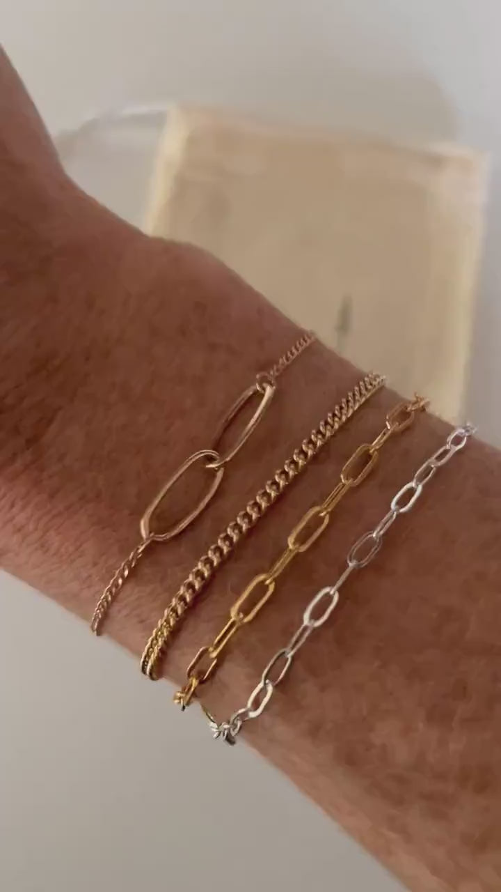 GOLD FILL BRACELET/ Paperclip chain bracelet/ Friendship bracelet/ curb chain bracelet/ silver bracelet/minimalist gold bracelet/