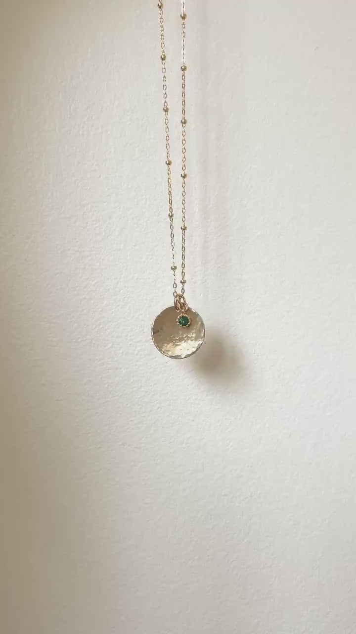 NORDENE minimalist HAMMERED COIN Necklace/14K Gold Filled/circle necklace/layering necklace/simple necklace/satellite chain/nordymade