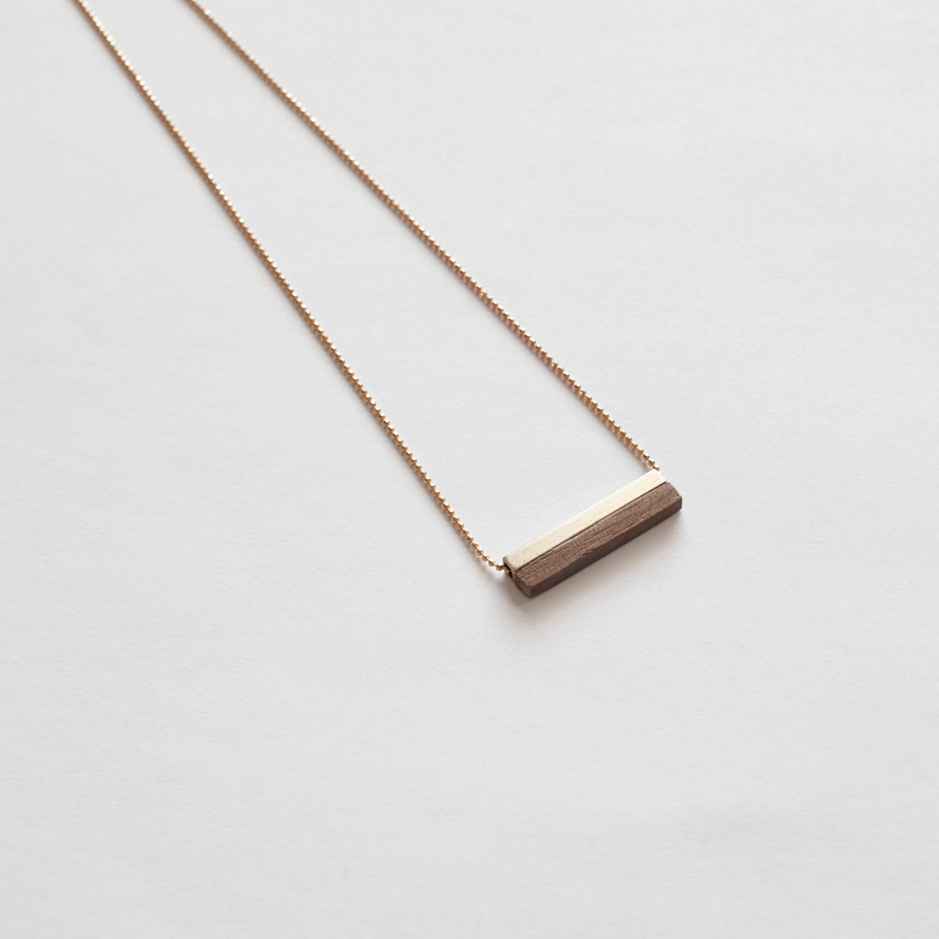 EIRA MINIMALIST walnut BAR necklace/valentines gift/rectangle bar/wood necklace/wood jewelry/minimalist necklace/charm/nordymade/nordy