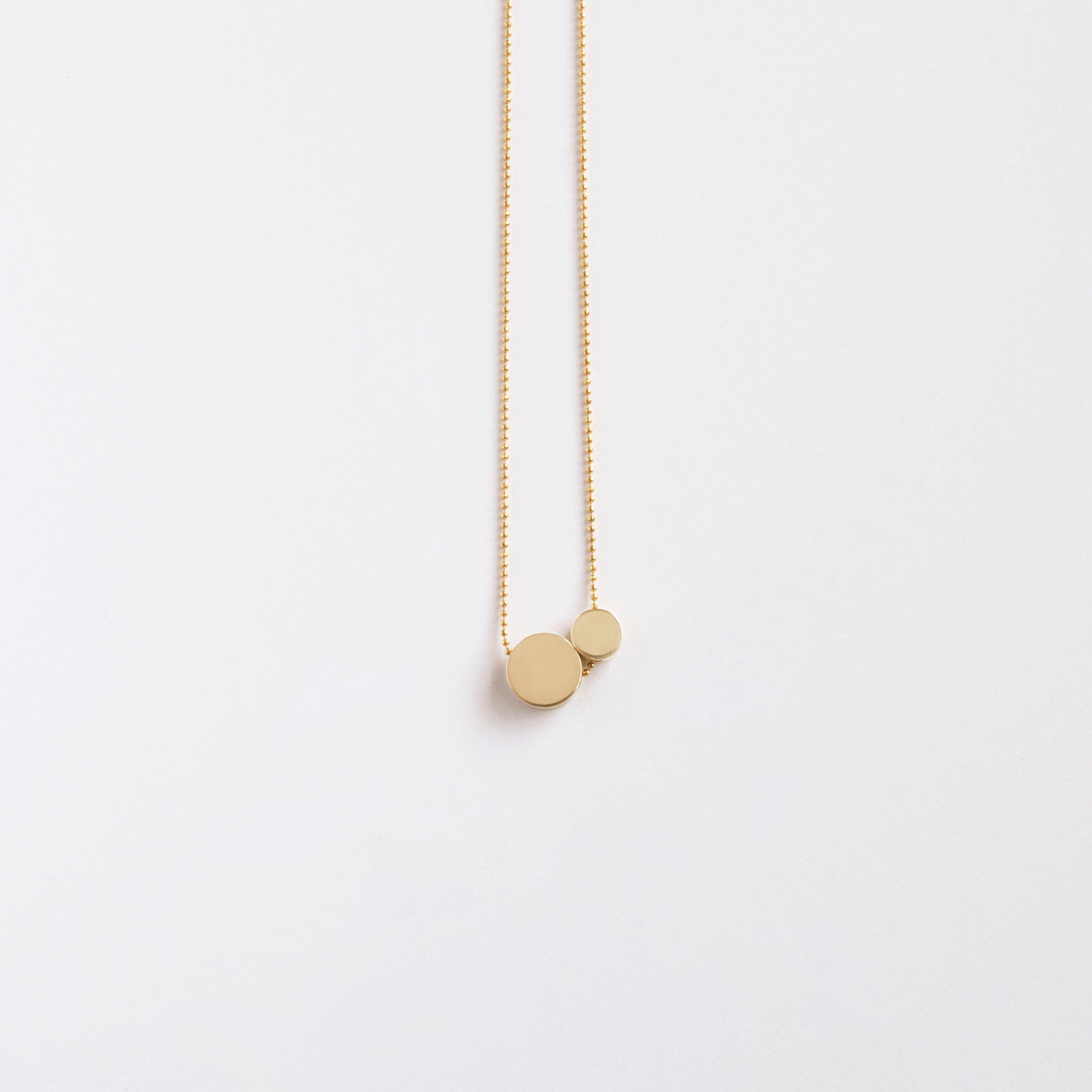 NOMA solid brass 2 DOTS together necklace/dot necklace/minimalist necklace/geometric necklace/gold necklace/modern necklace/nordymade/nordy