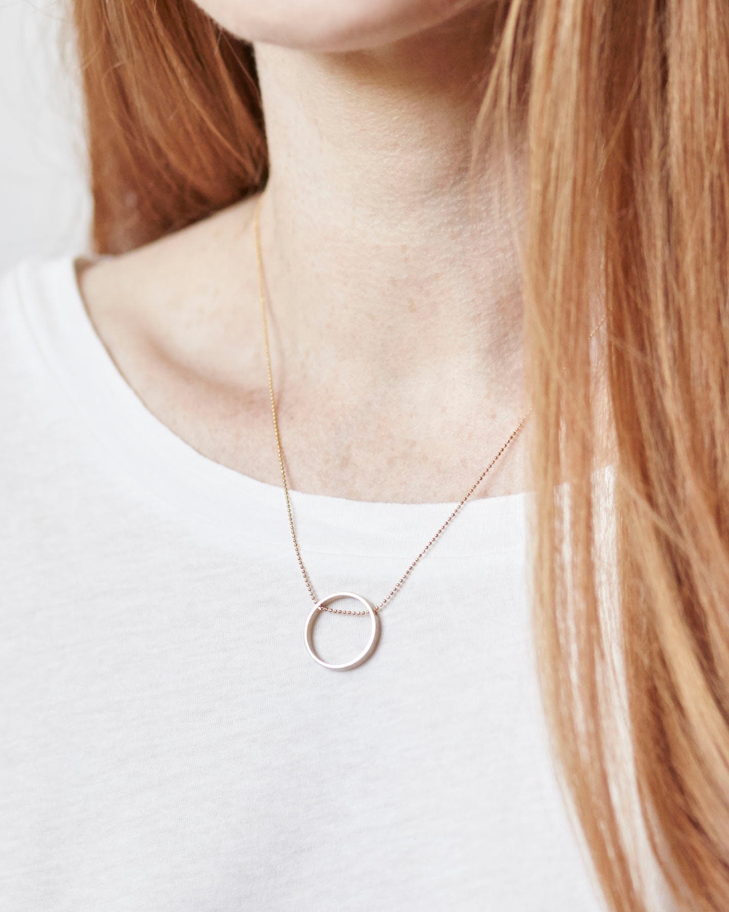 AGNES Medium drop CIRCLE NECKLACE /minimalist necklace /modern necklace/ ring necklace/ layering necklace/valentines gift/nordymade