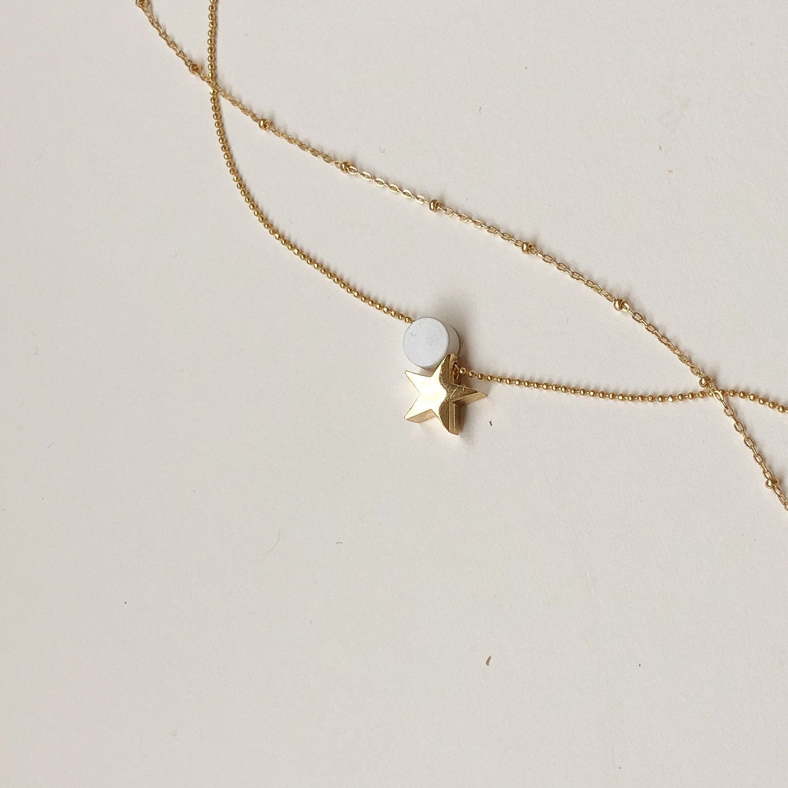 SYDA dainty SATELLITE layering CHAIN/14K Gold Filled/layering necklace/minimalist chain/simple necklace/Saturn chain/dainy necklace