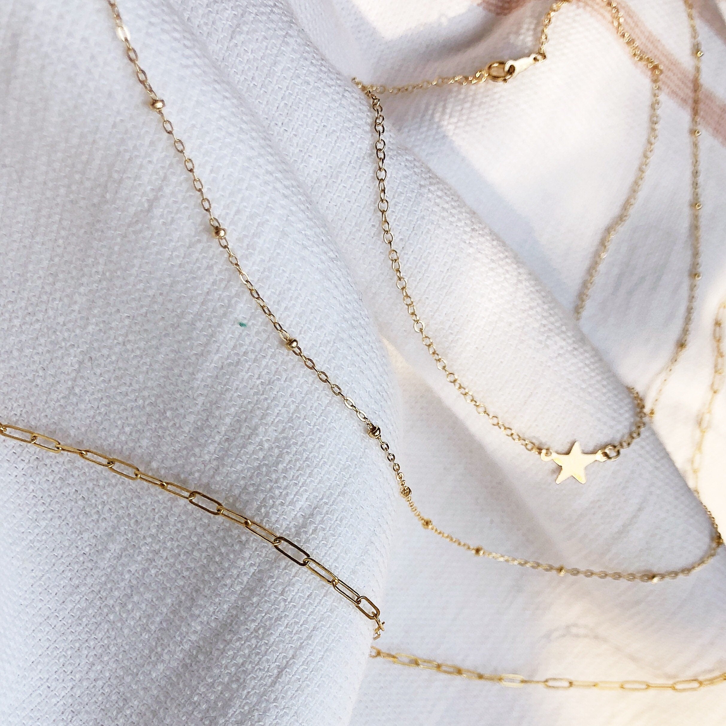 SYDA dainty SATELLITE layering CHAIN/14K Gold Filled/layering necklace/minimalist chain/simple necklace/Saturn chain/dainy necklace